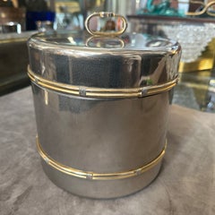 1970s Mid-Century Modern Silver Plated and Brass Ice Bucket by Gucci Firenze