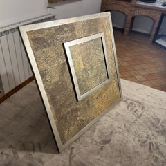 1970s Mid-Century Modern Silver plated and Cork Picture Frame by F. A. Botta