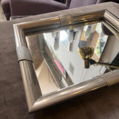 1970s Mid-Century Modern Silver Plated and Mirrored Glass Tray by Tommaso Barbi