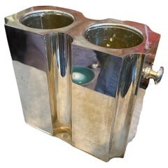 Used 1970s Mid-Century Modern Silver Plated Italian Double Wine Cooler