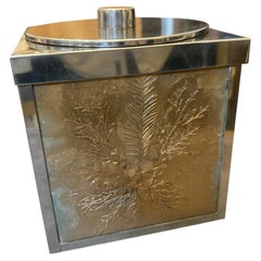 1970s Mid-Century Modern SIlver Plated Square Ice Bucket by Paolo Traversi