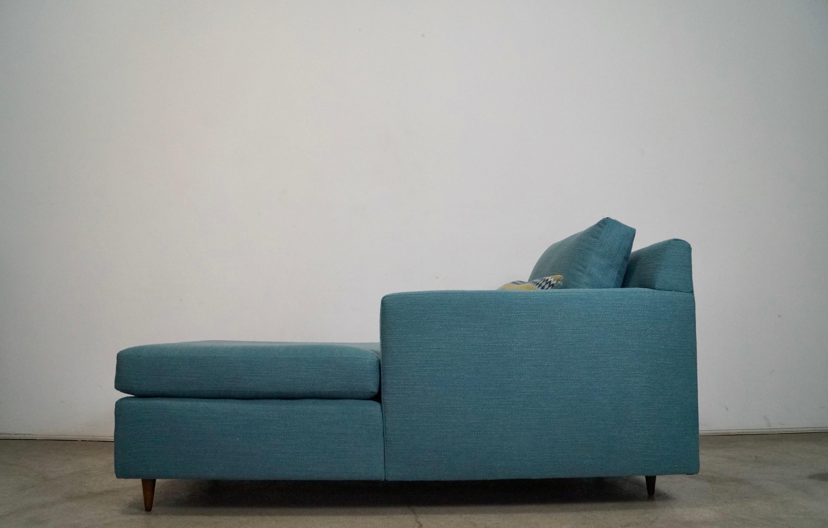 1970's Mid-Century Modern Single Arm Reupholstered Chaise Lounge Daybed For Sale 4