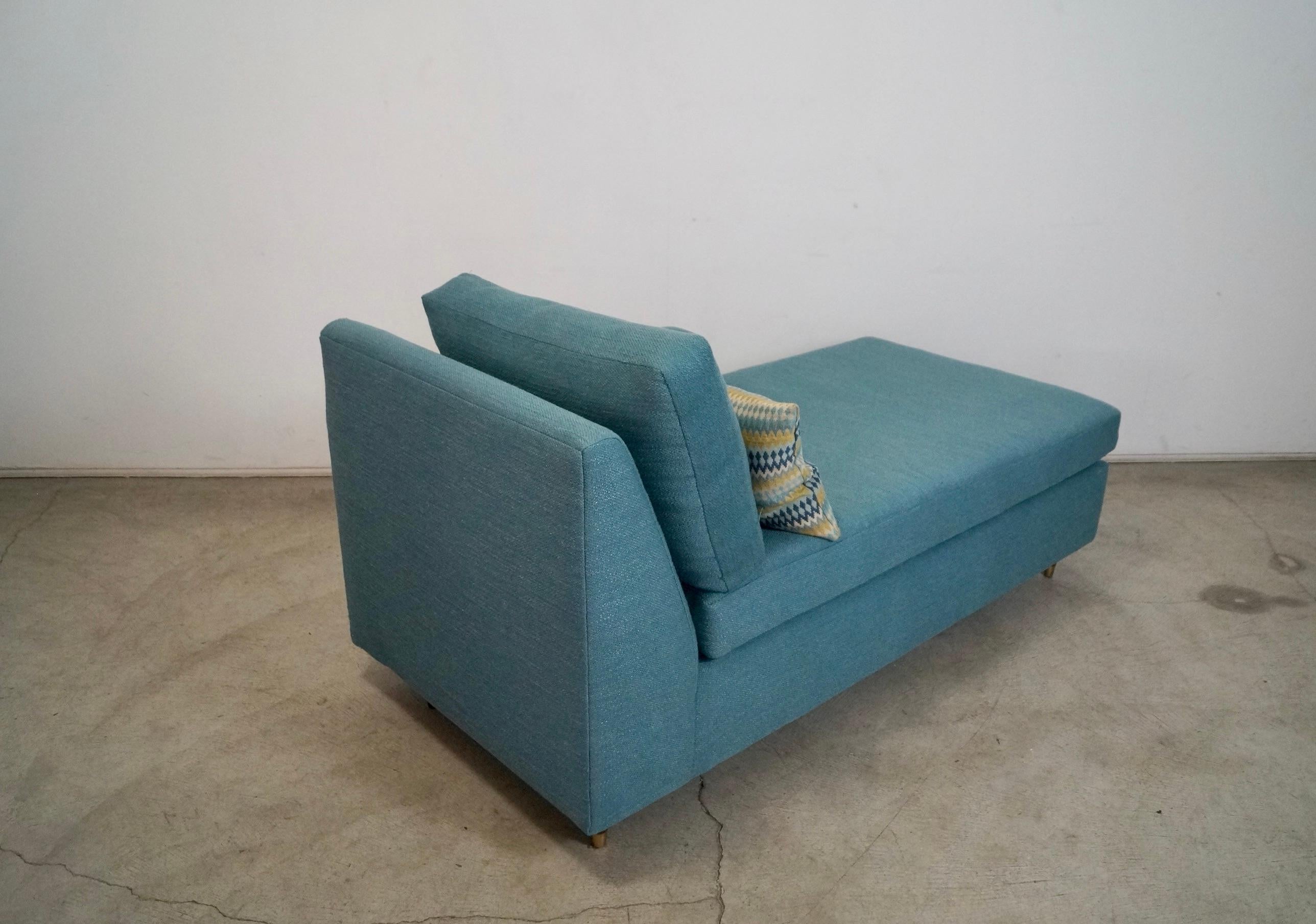 1970's Mid-Century Modern Single Arm Reupholstered Chaise Lounge Daybed For Sale 8