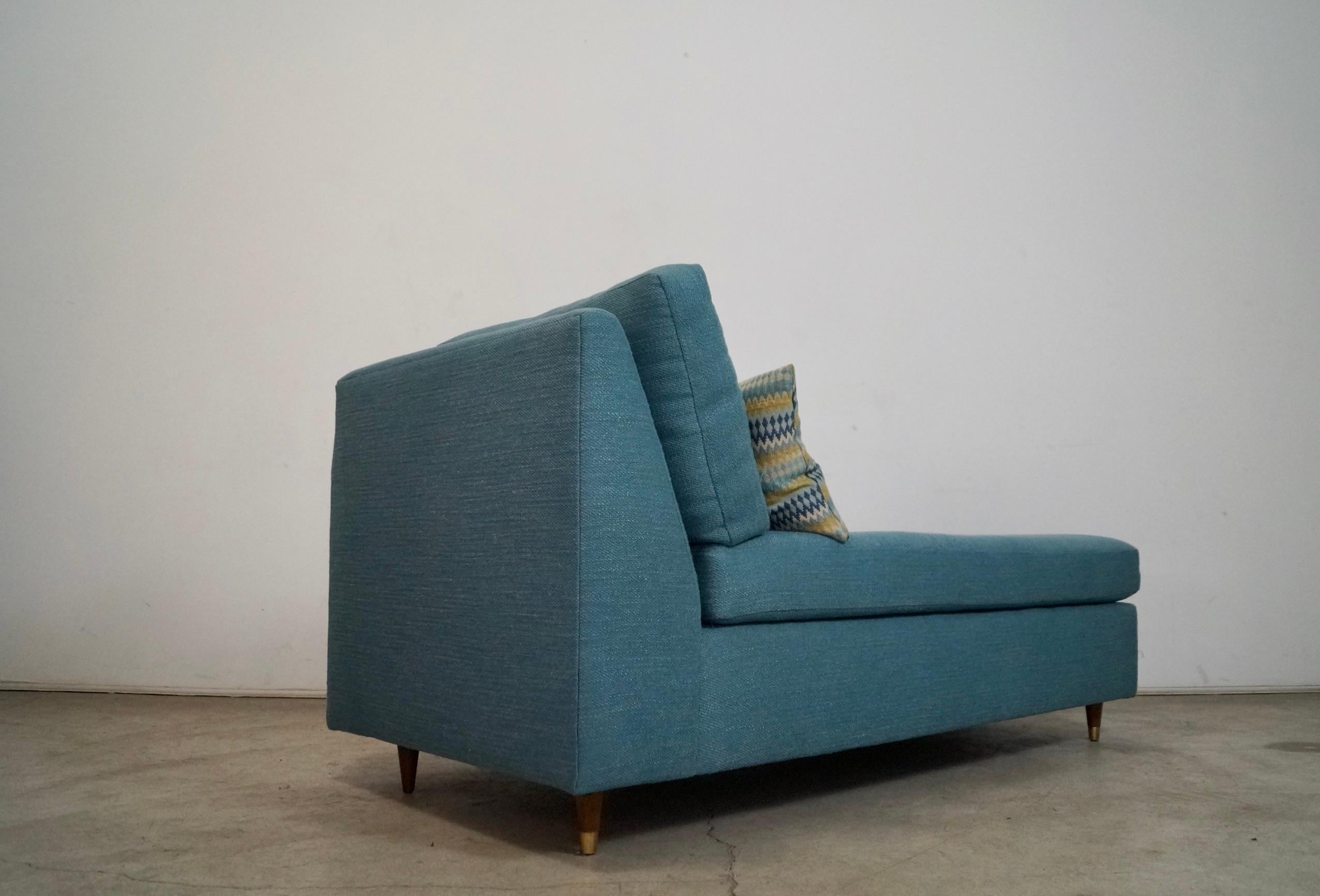 1970's Mid-Century Modern Single Arm Reupholstered Chaise Lounge Daybed For Sale 9