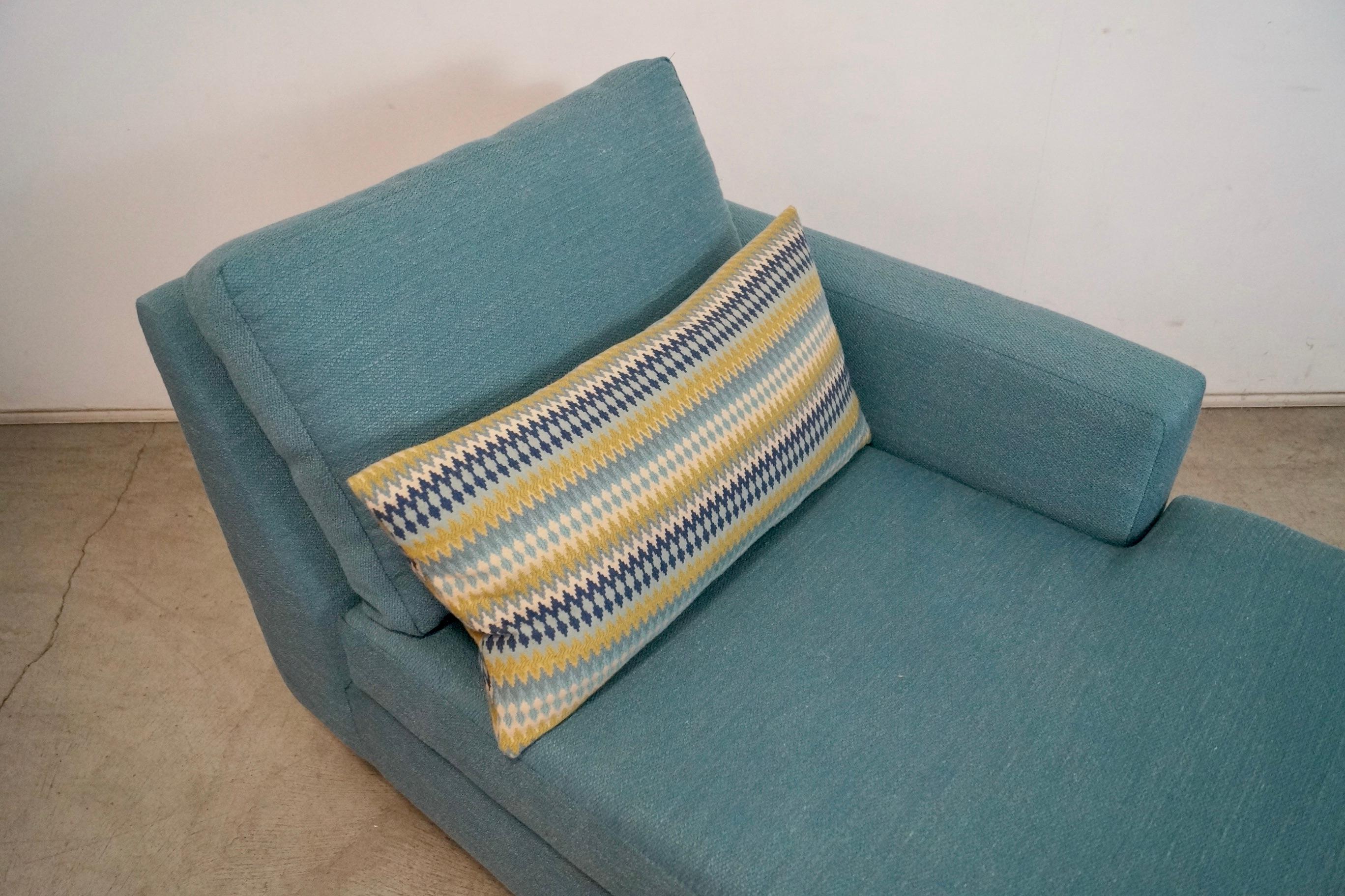1970's Mid-Century Modern Single Arm Reupholstered Chaise Lounge Daybed For Sale 10