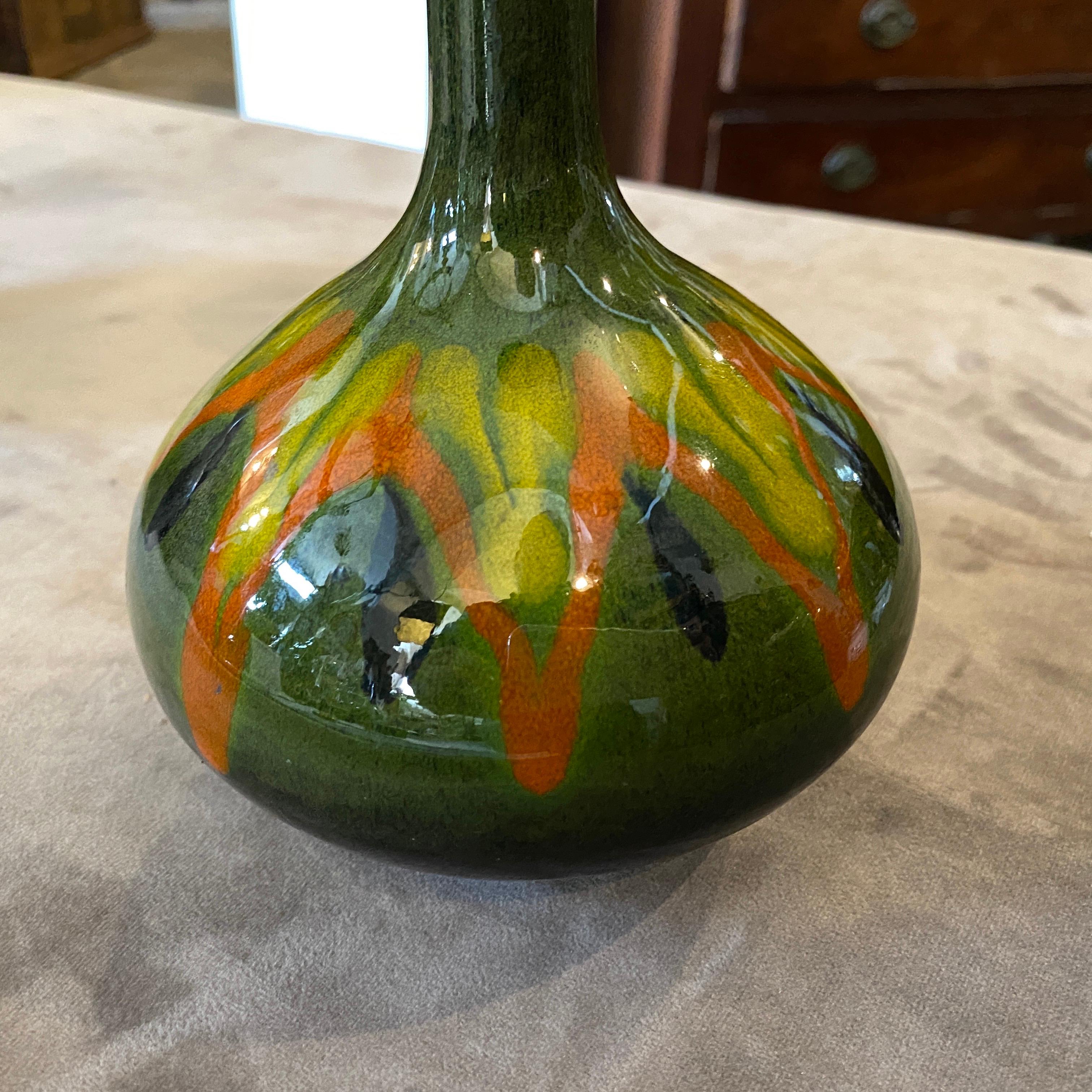 1970s Mid-Century Modern Single Flower Ceramic Vase by Bertoncello For Sale 3