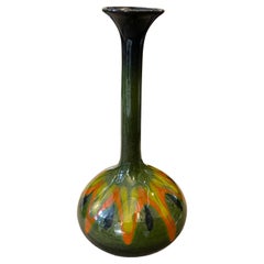Ein einzelner Blumenvase aus grüner Keramik von Bertoncello, Mid-Century Modern, 1970er Jahre