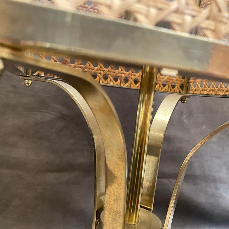 1970s Mid-Century Modern Solid Brass and Glass Italian Table Lamp at ...