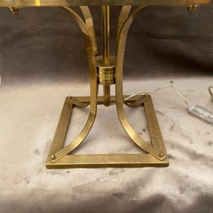 1970s Mid-Century Modern Solid Brass and Glass Italian Table Lamp