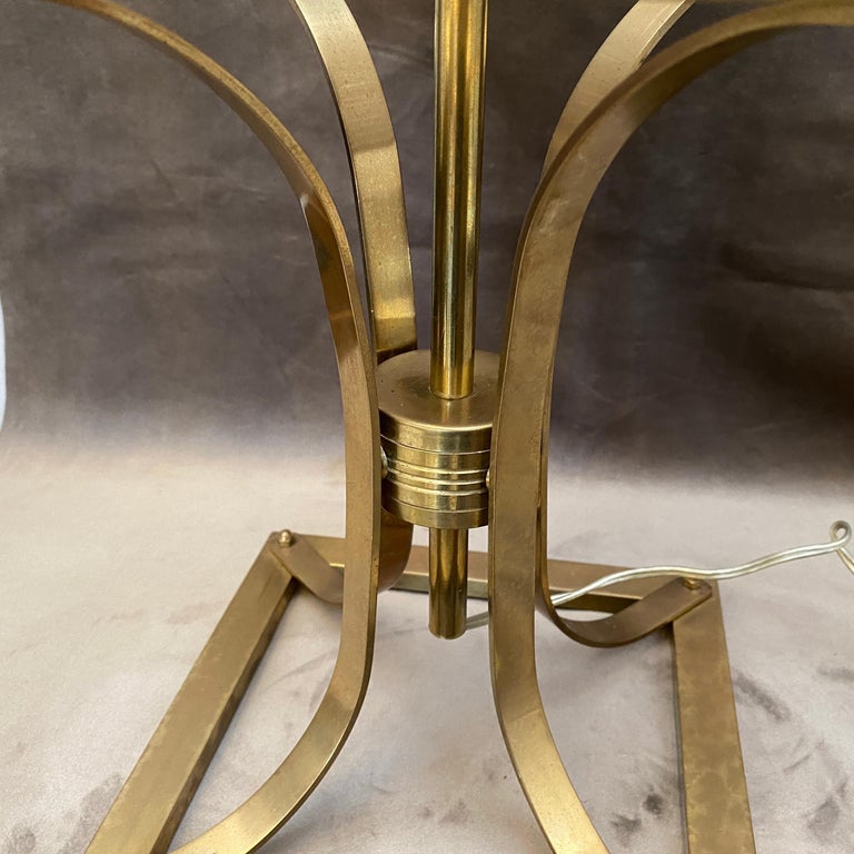 1970s Mid-Century Modern Solid Brass and Glass Italian Table Lamp at ...