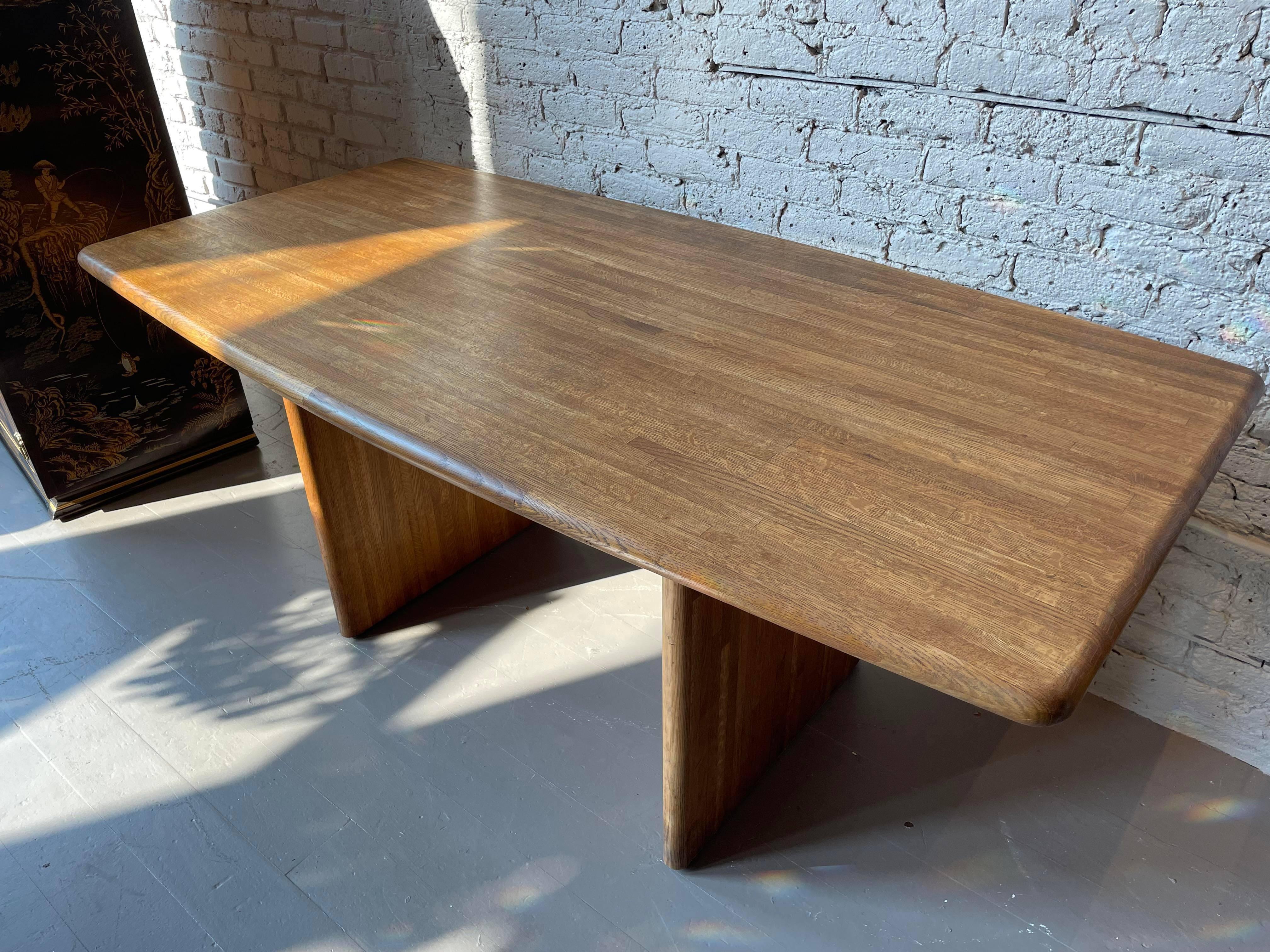 American 1970s Mid-Century Modern Solid Wood Dining Table or Desk For Sale