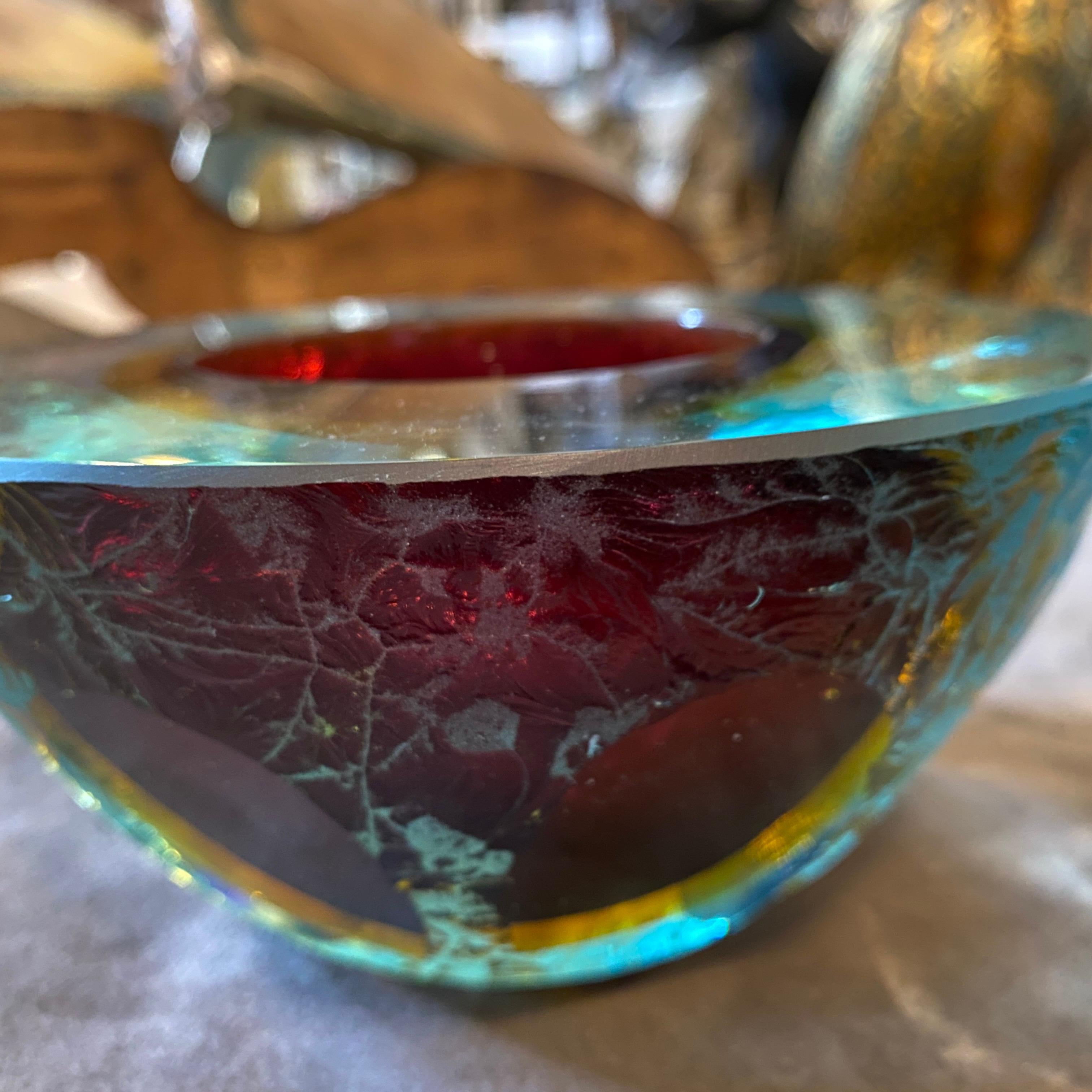 1970s Mid-Century Modern Sommerso Murano Glass Ashtray by Seguso 3