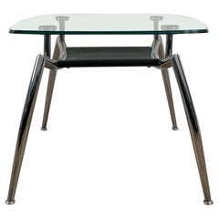 Couchtisch „Space Age“ aus Chrom und Glas, Mid-Century Modern, 1970er Jahre