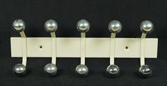 Appendiabiti da parete a 5 ganci in acciaio in stile Mid-Century Modern degli anni '70