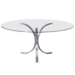 1970s Mid-Century Modern Style Chrome Pedestal Table