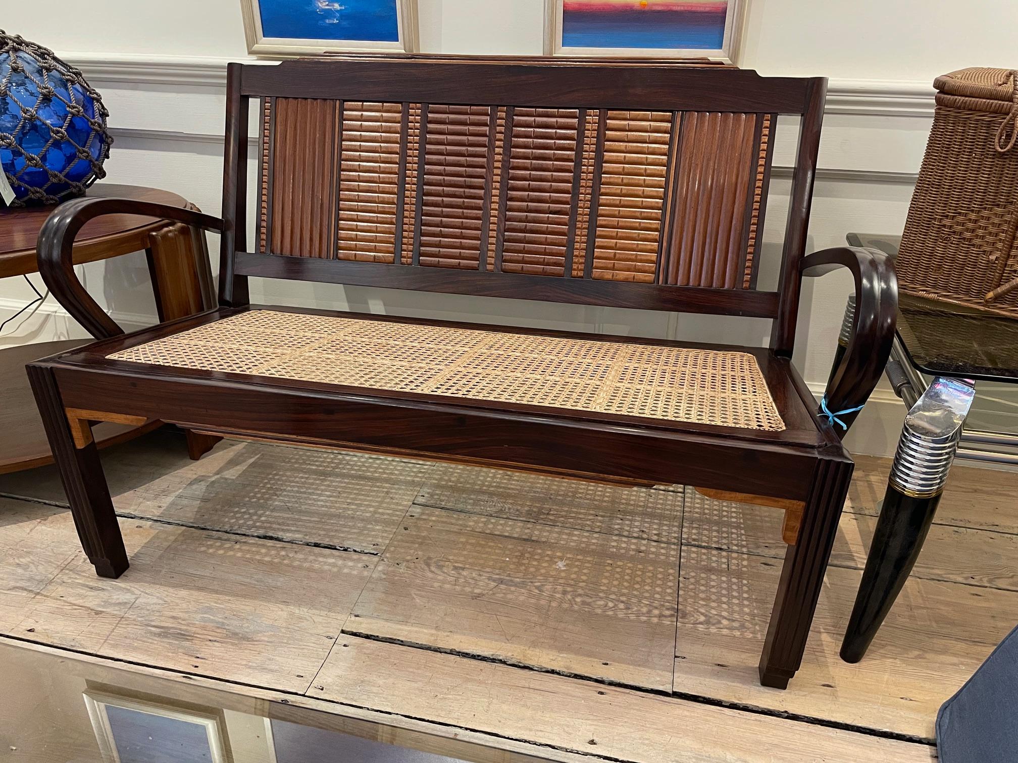 1970er Mid-Century Modern Suite Caned Loveseat im Zustand „Gut“ im Angebot in Nantucket, MA