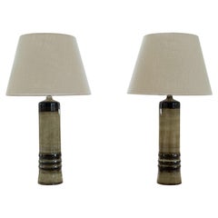 1970s Mid-Century Modern Table Lamps by Olle Alberius in Stoneware