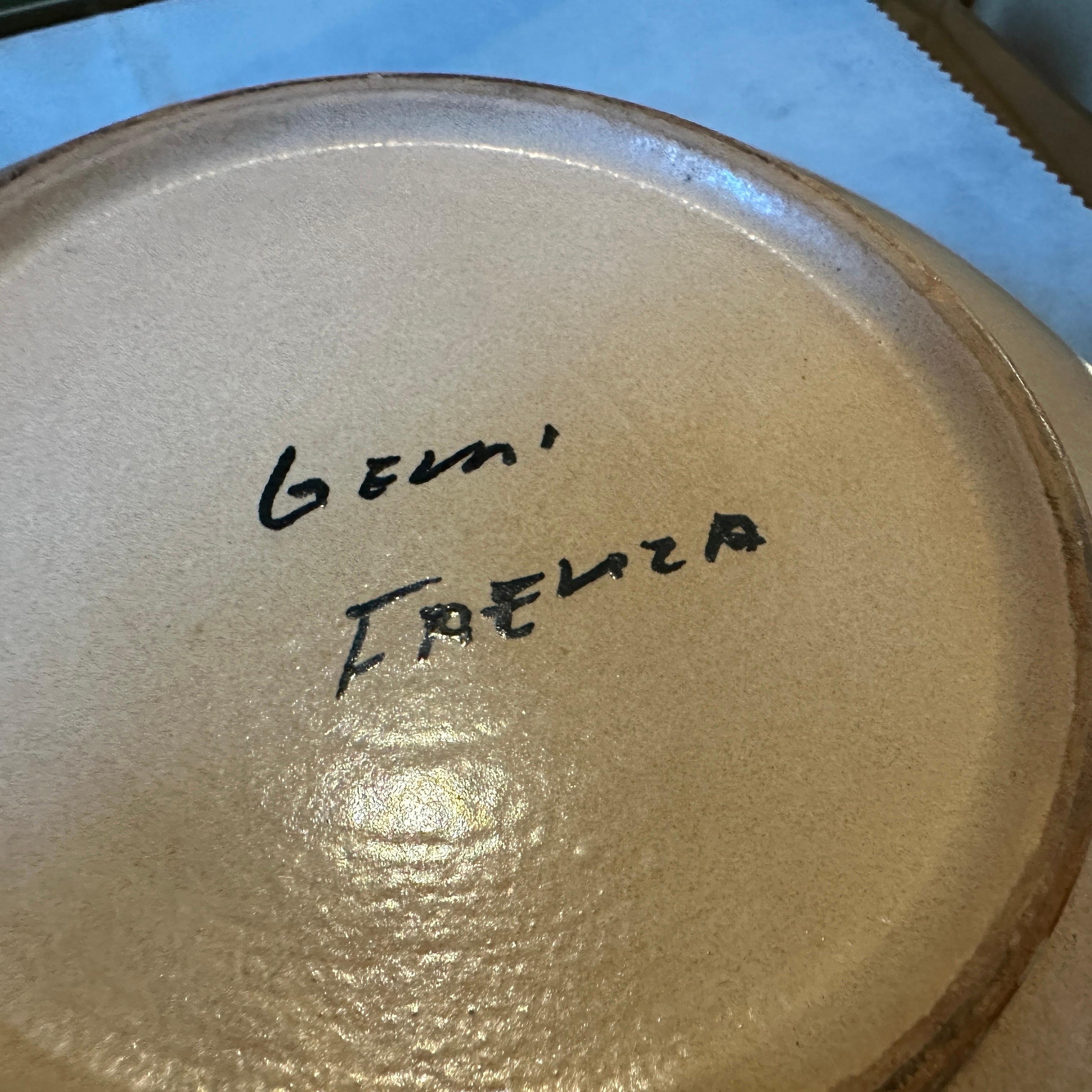 Bol rond en terre cuite moderne du milieu du siècle dernier de Gemi Faenza, années 1970 en vente 1