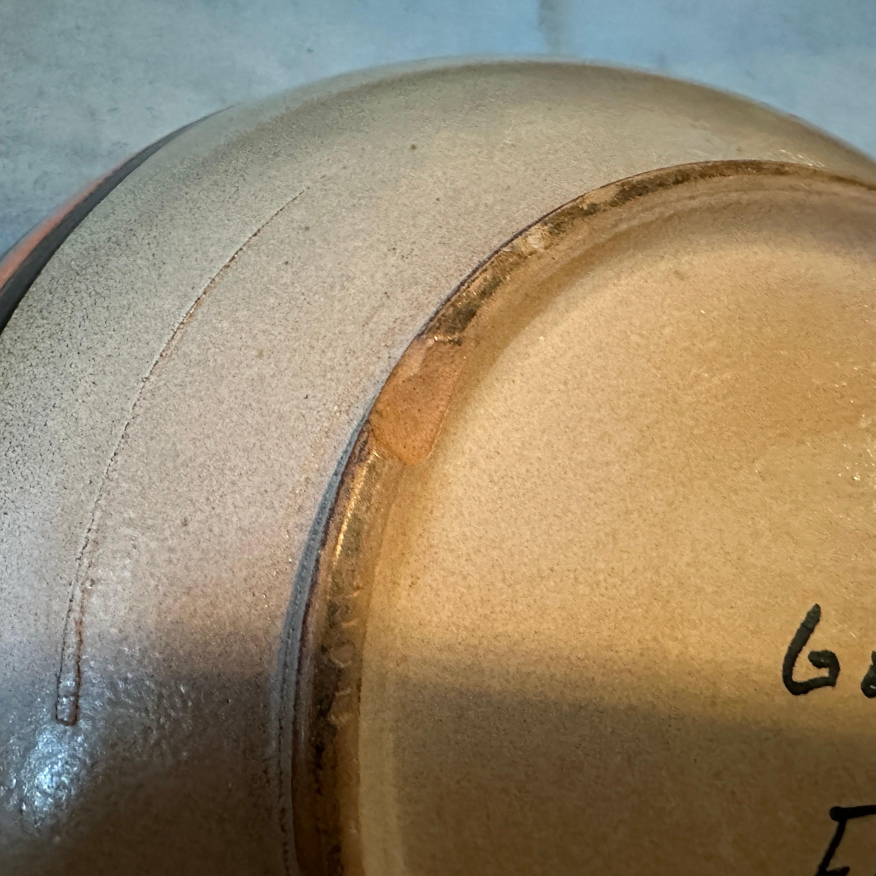 20ième siècle Bol rond en terre cuite moderne du milieu du siècle dernier de Gemi Faenza, années 1970 en vente