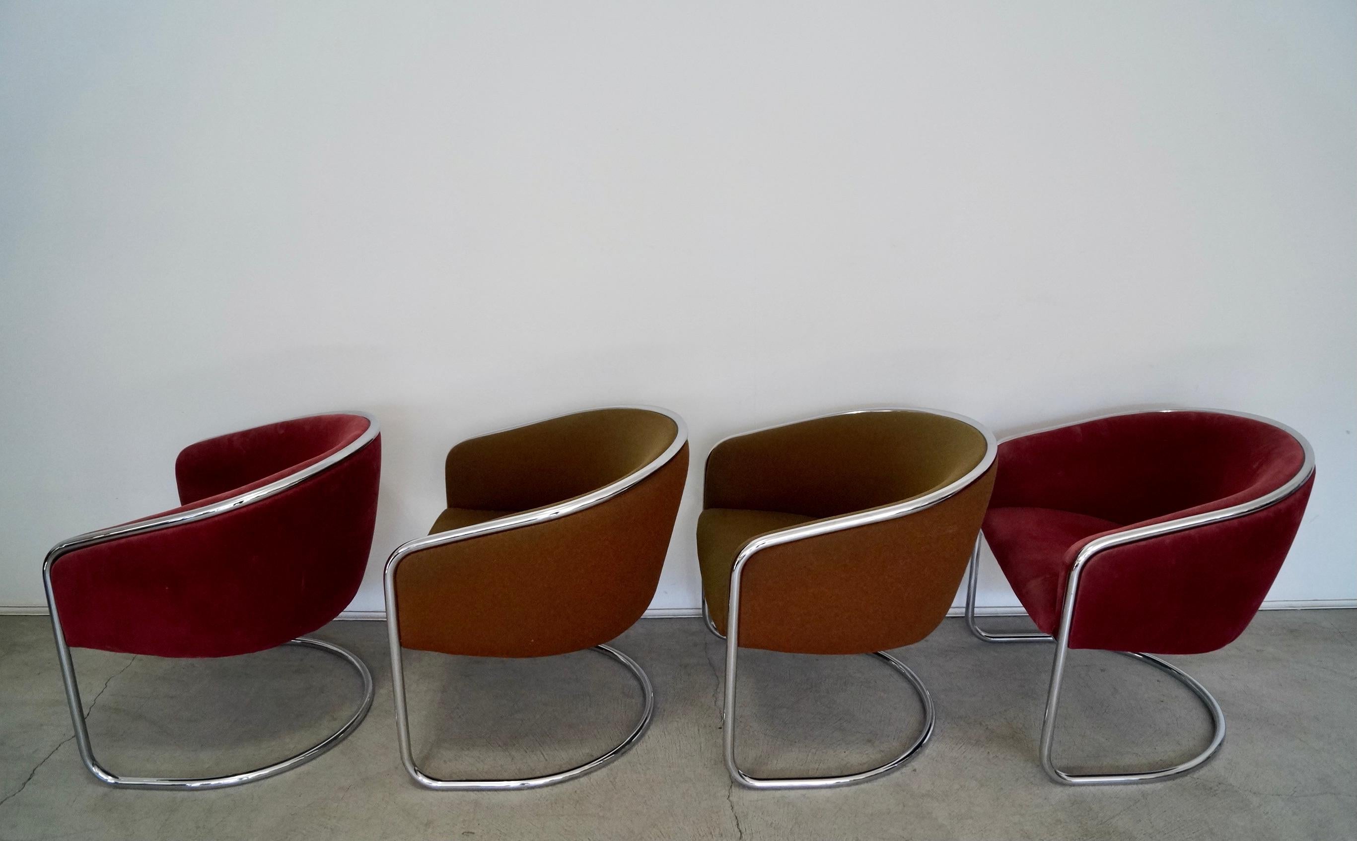 1970's Mid-Century Modern Thonet Chrome Armchairs - Set of Four For Sale 6