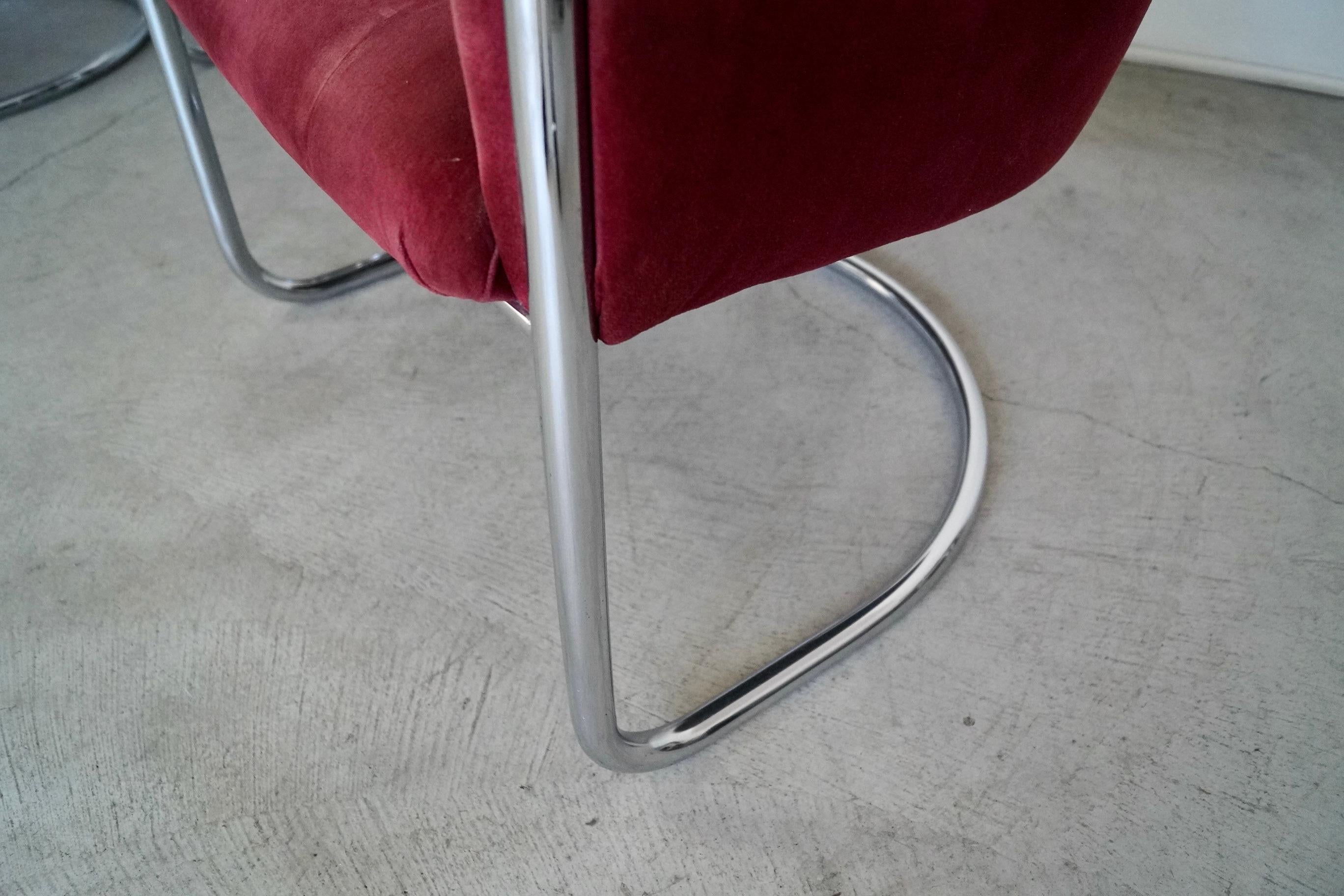 1970's Mid-Century Modern Thonet Chrome Armchairs - Set of Four For Sale 8