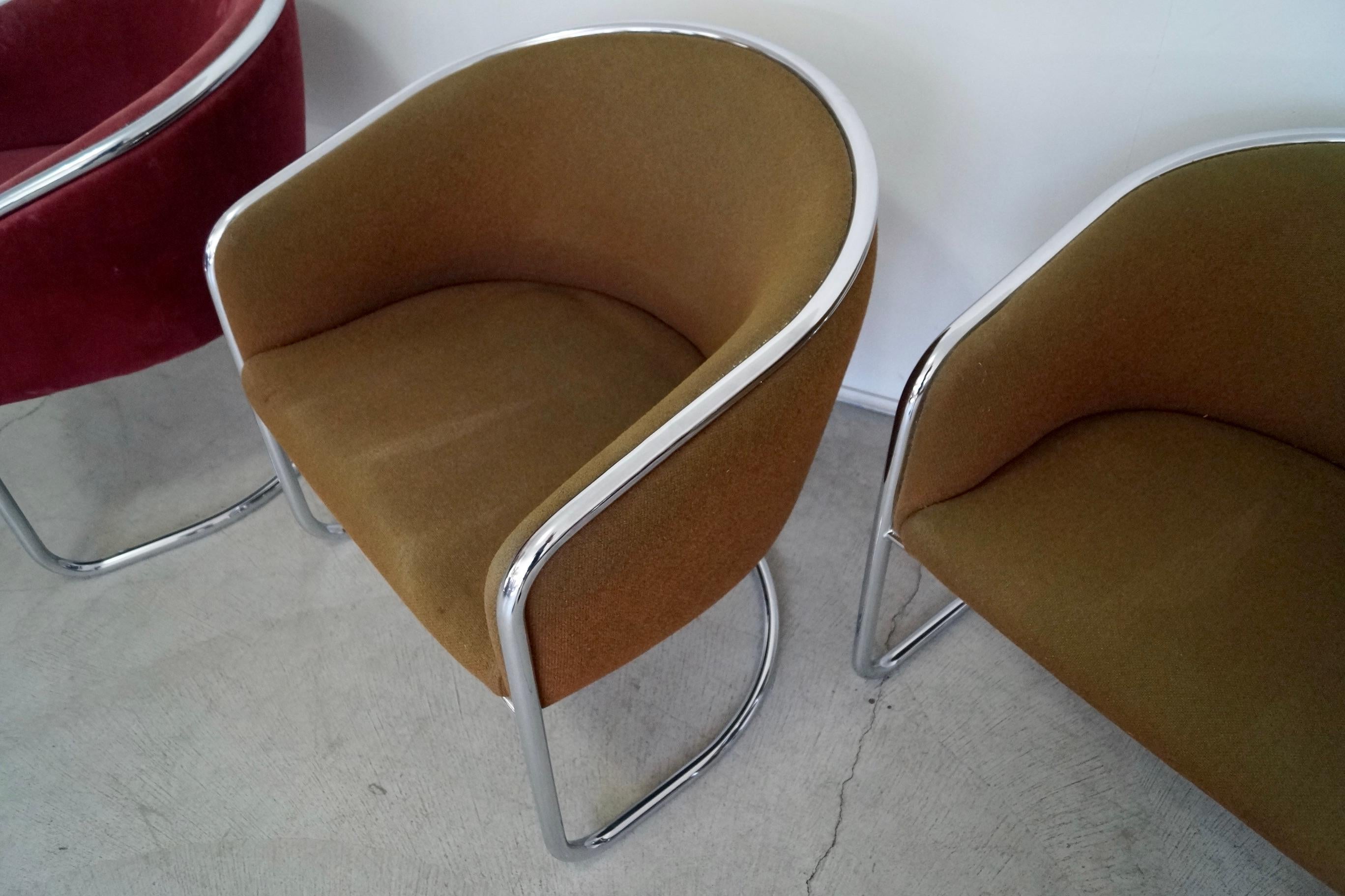 1970's Mid-Century Modern Thonet Chrome Armchairs - Set of Four For Sale 10