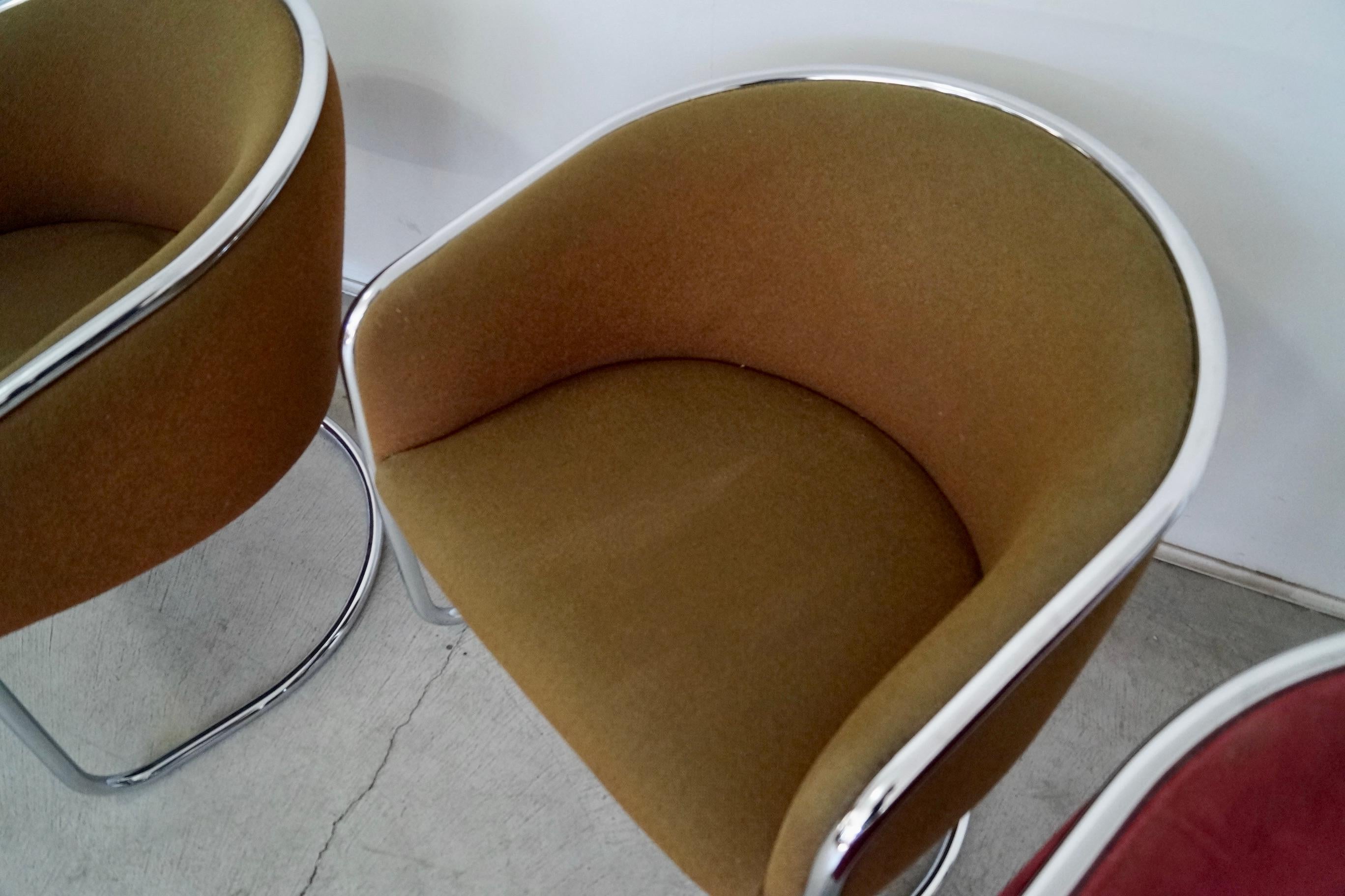 1970's Mid-Century Modern Thonet Chrome Armchairs - Set of Four For Sale 11