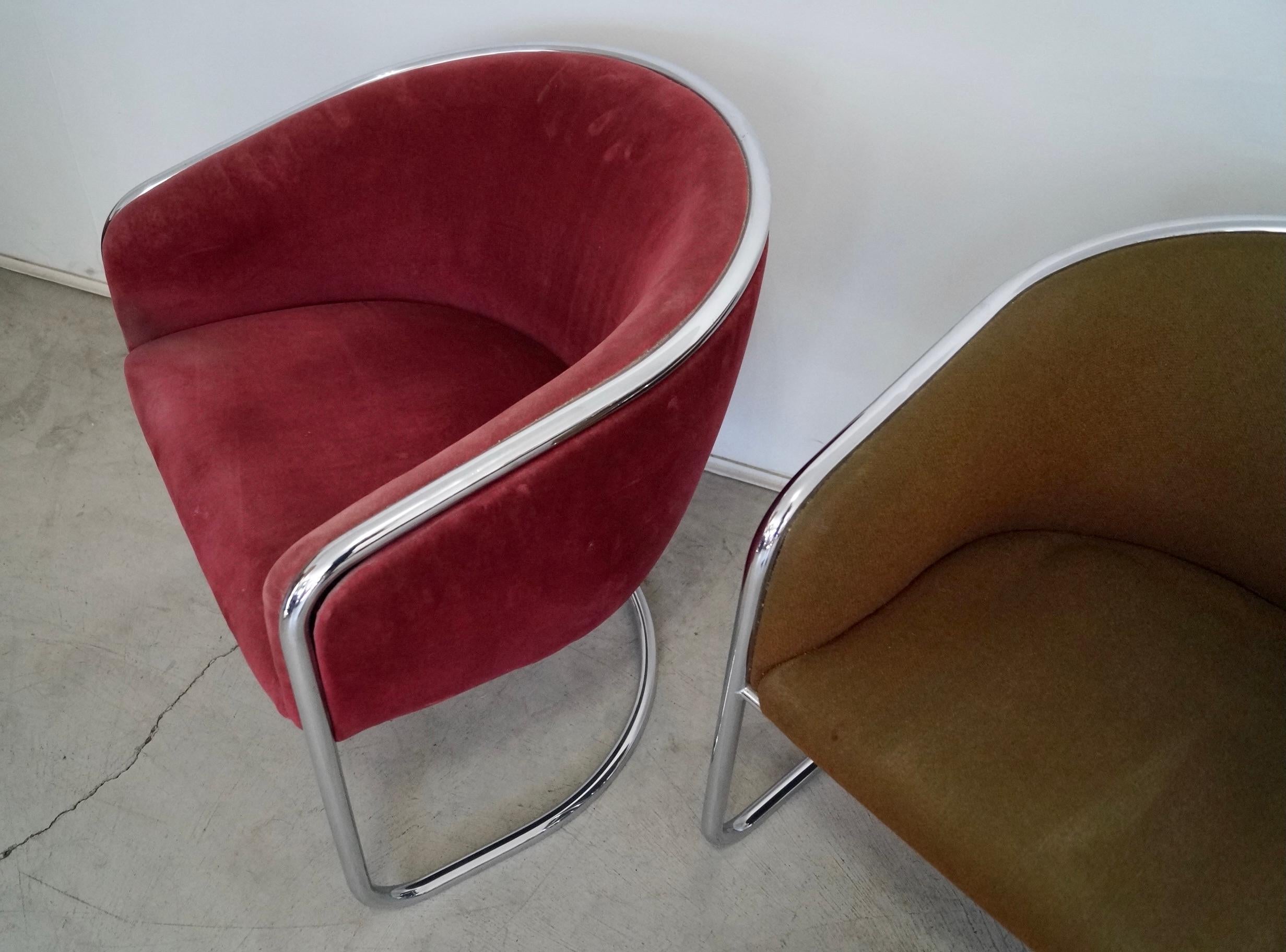 1970's Mid-Century Modern Thonet Chrome Armchairs - Set of Four For Sale 12