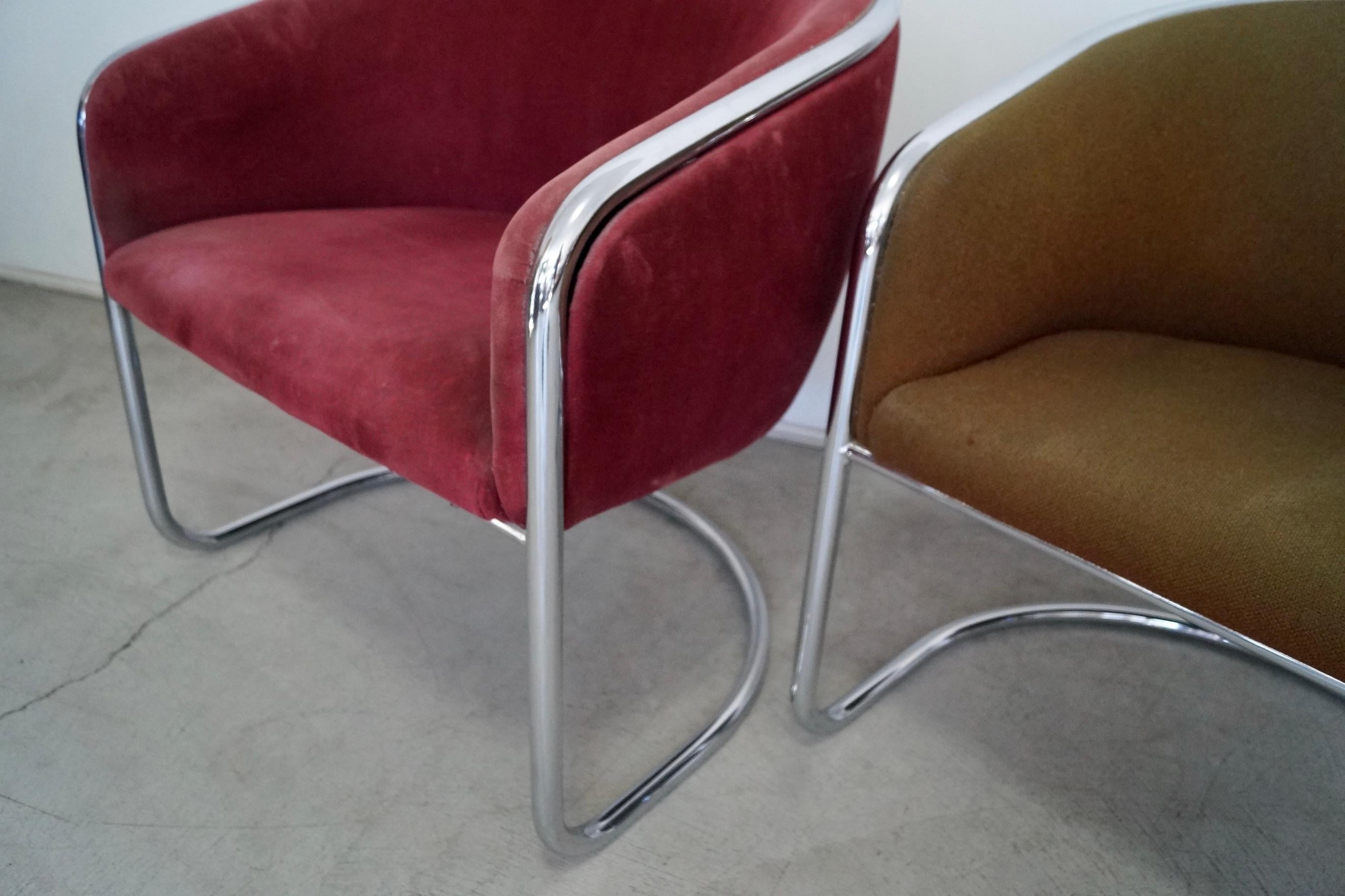 1970's Mid-Century Modern Thonet Chrome Armchairs - Set of Four For Sale 13
