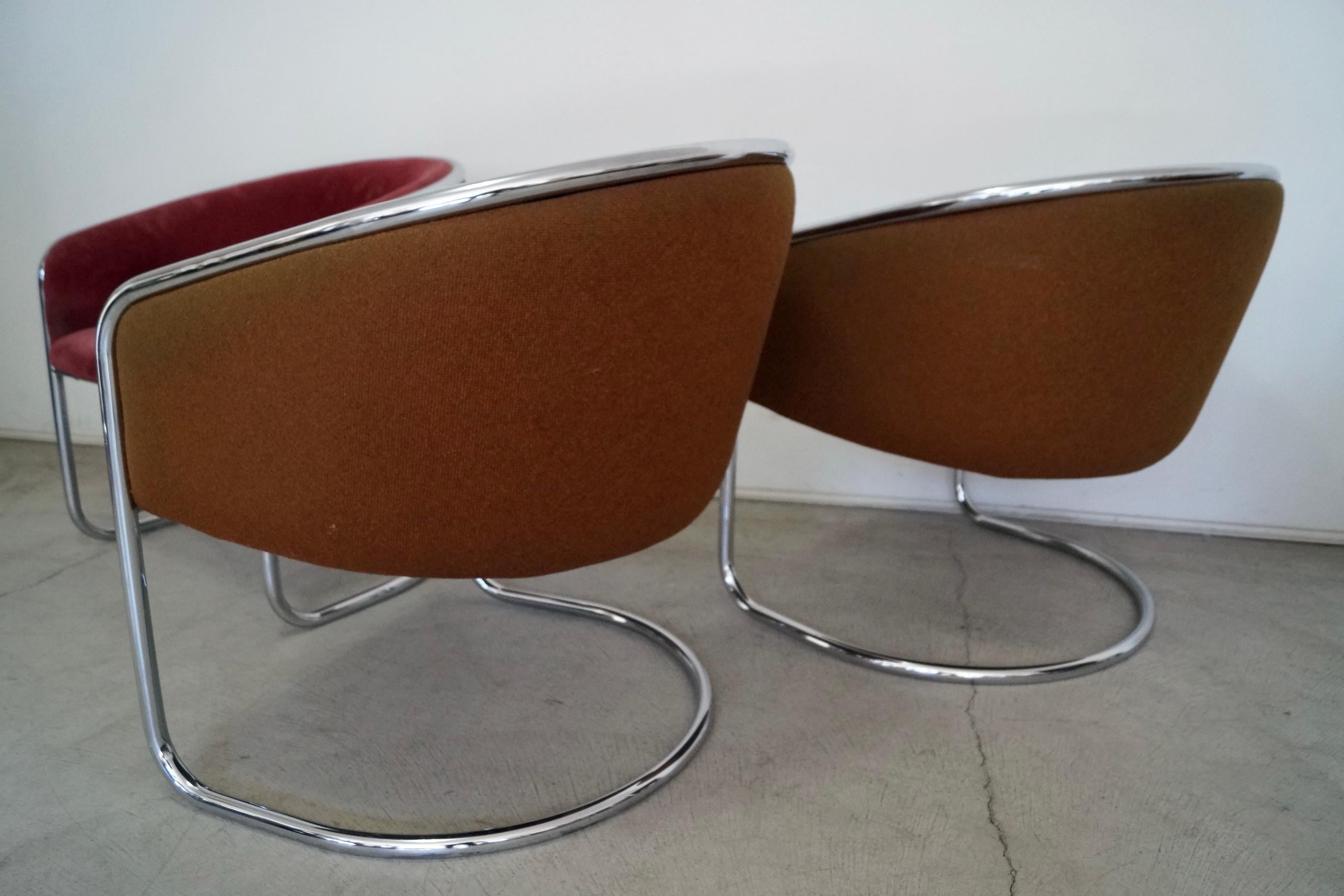 1970's Mid-Century Modern Thonet Chrome Armchairs - Set of Four For Sale 14
