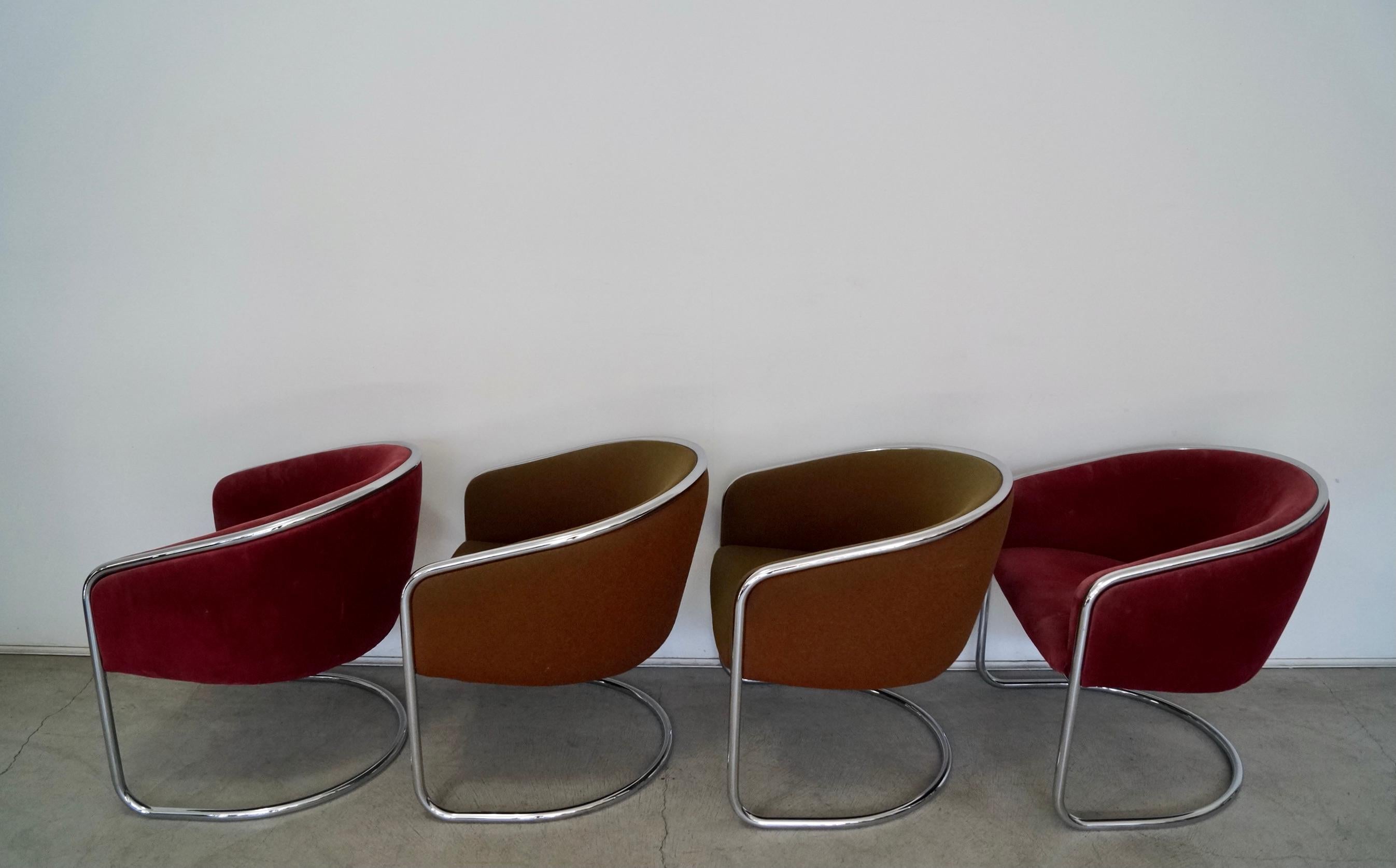 Late 20th Century 1970's Mid-Century Modern Thonet Chrome Armchairs - Set of Four For Sale