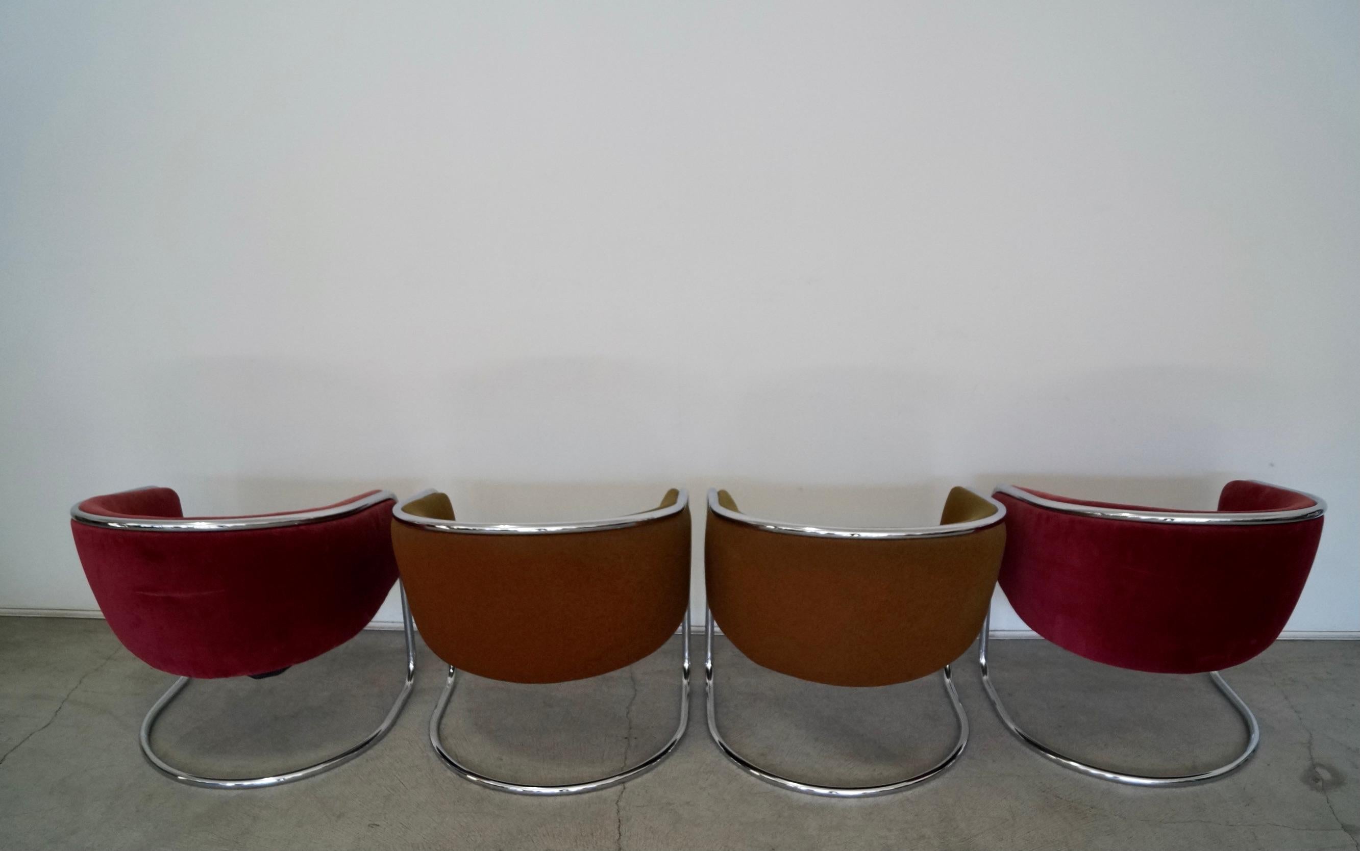 1970's Mid-Century Modern Thonet Chrome Armchairs - Set of Four For Sale 1