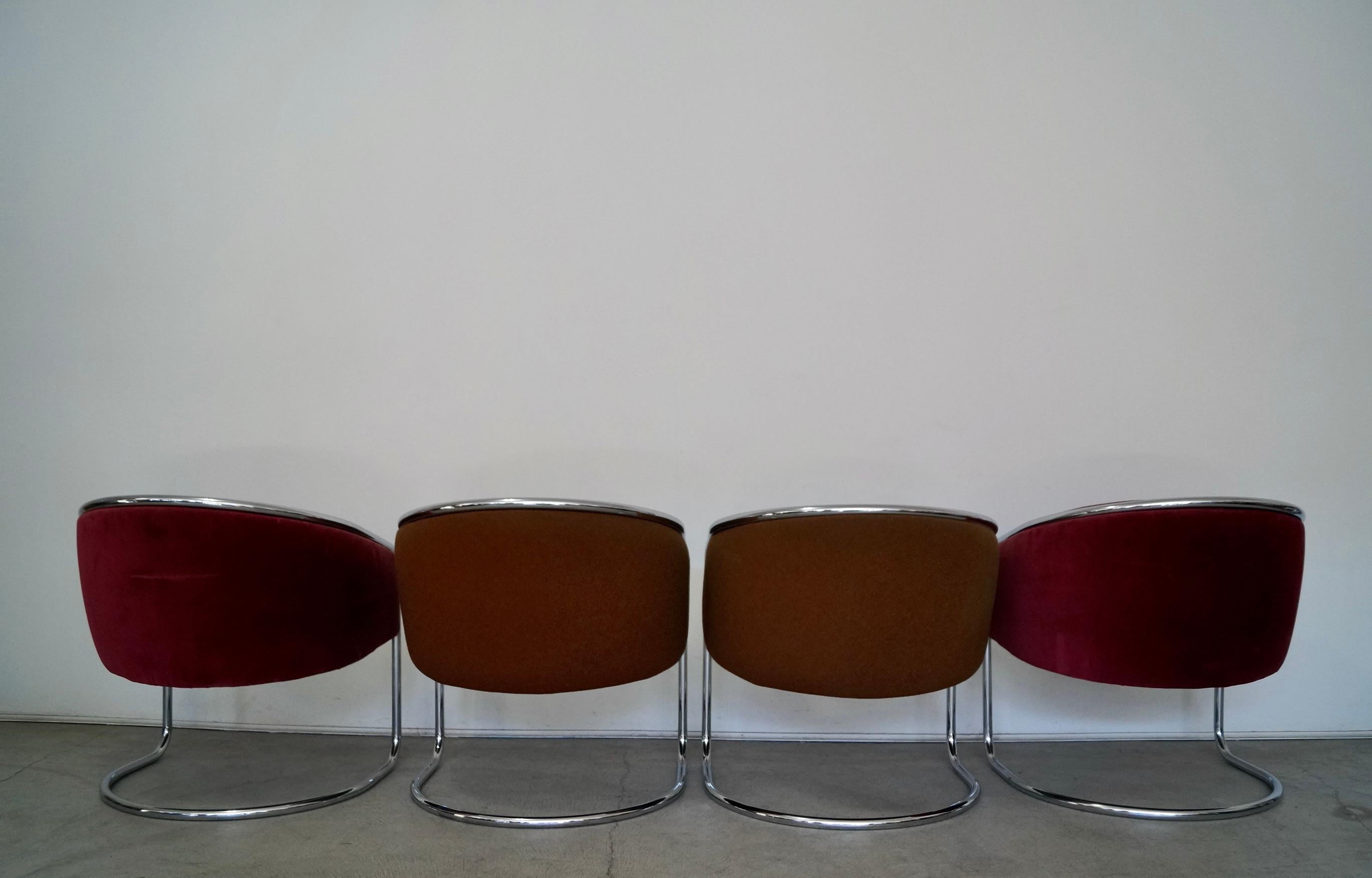1970's Mid-Century Modern Thonet Chrome Armchairs - Set of Four For Sale 2