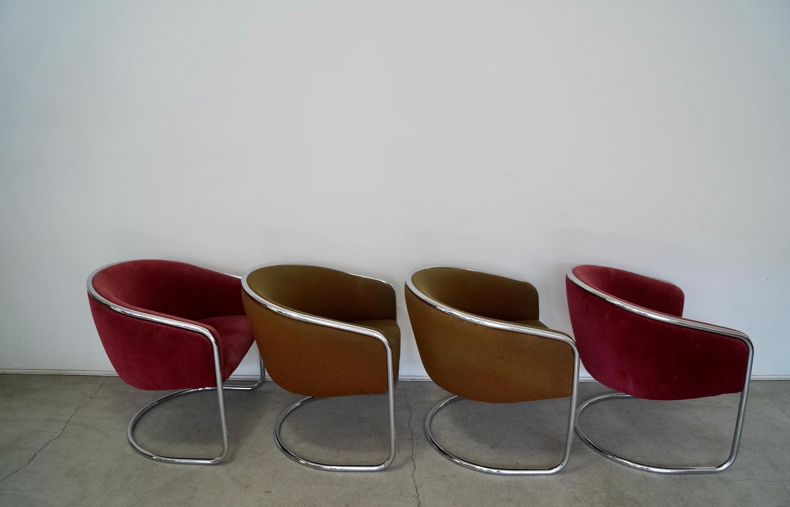 1970's Mid-Century Modern Thonet Chrome Armchairs - Set of Four For Sale 3