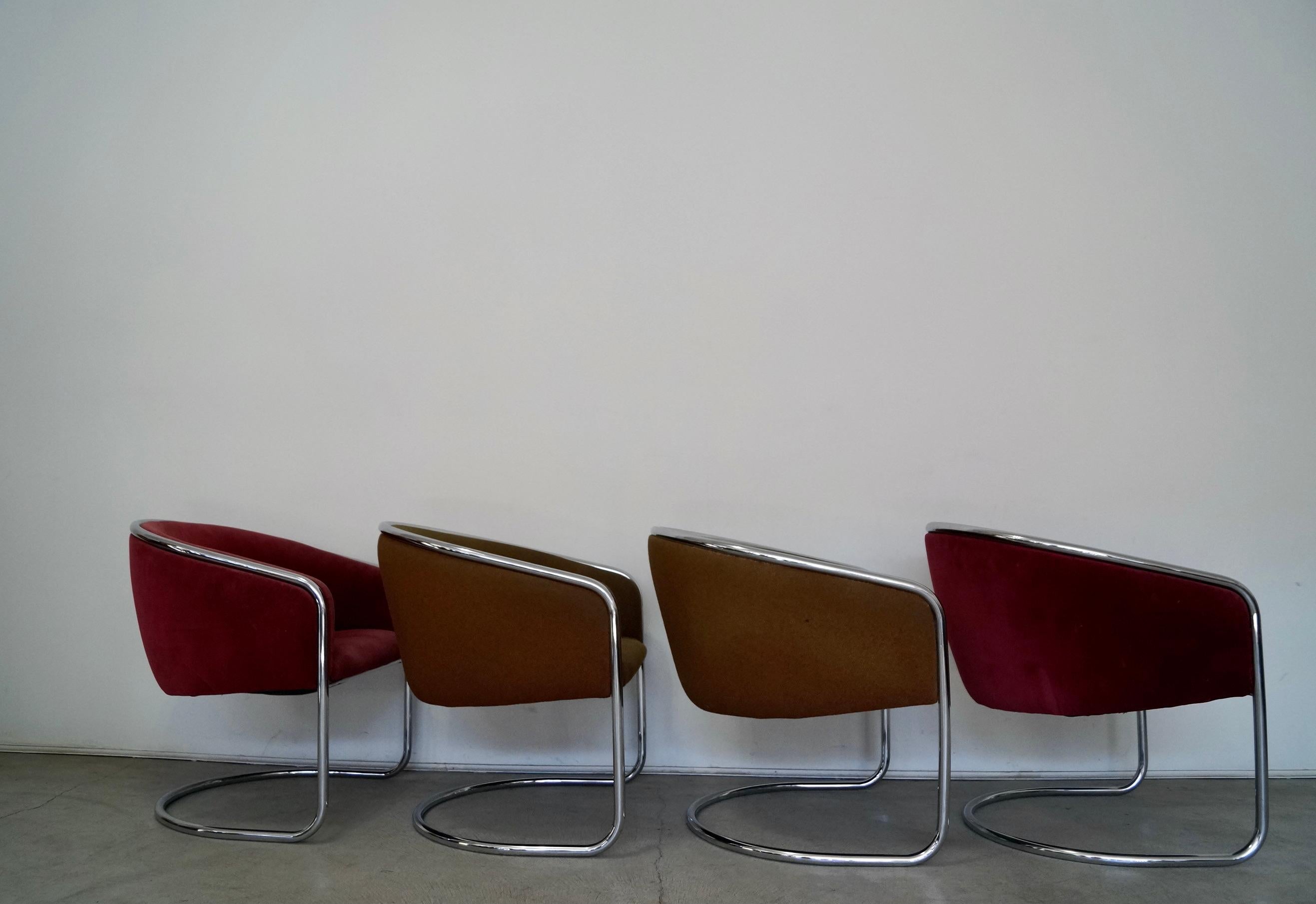 1970's Mid-Century Modern Thonet Chrome Armchairs - Set of Four For Sale 4