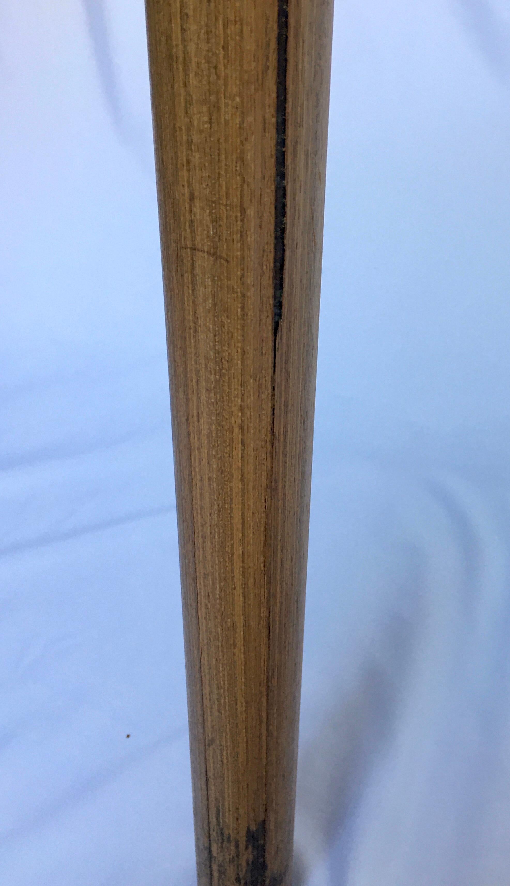 1970s Mid-Century Modern Tubular Wood and Chrome Glass Side End Table 3
