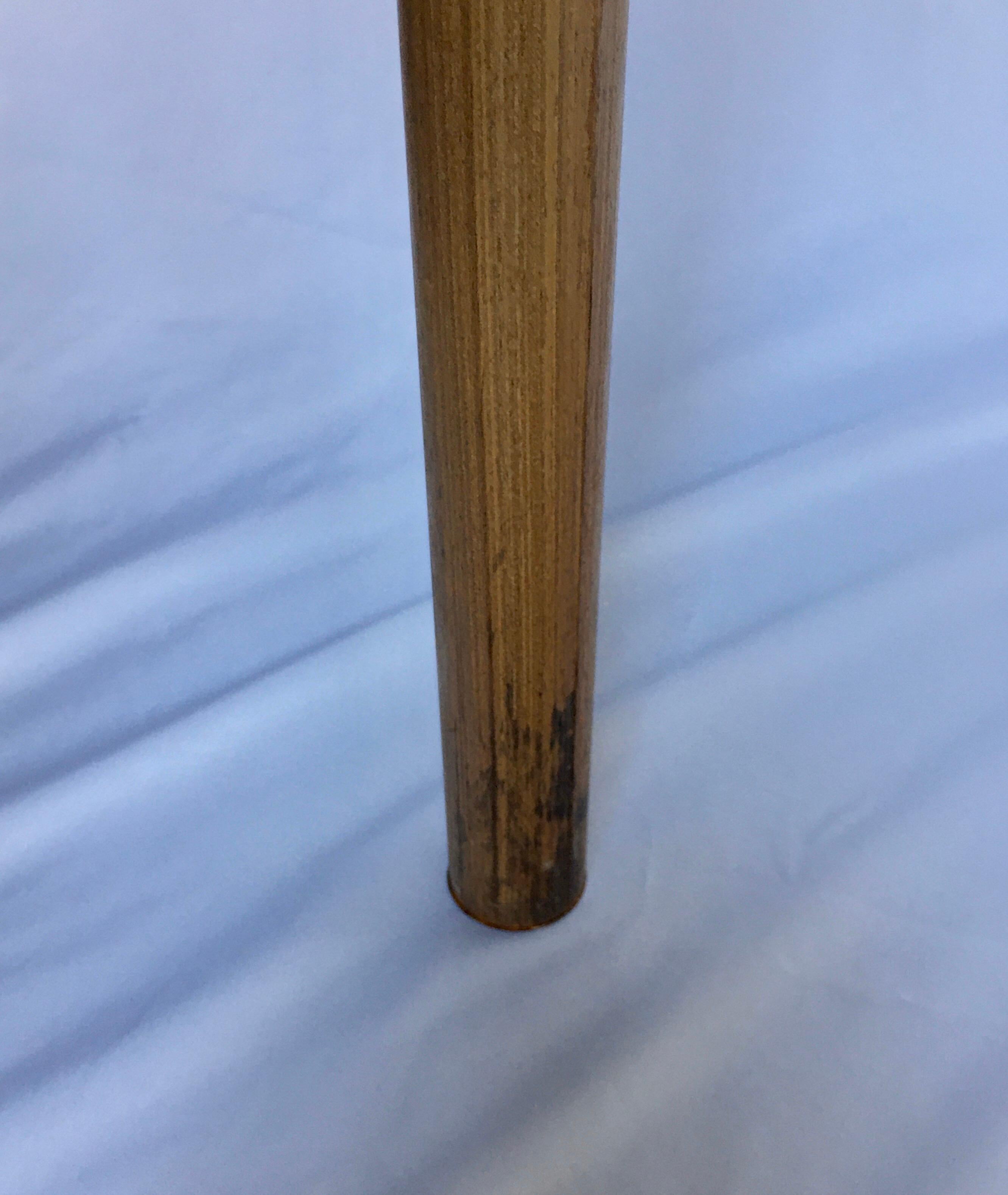 1970s Mid-Century Modern Tubular Wood and Chrome Glass Side End Table 4