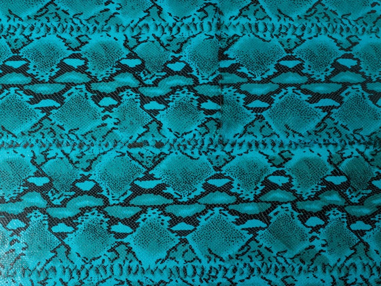 Late 20th Century Turquoise Snakeskin Game Table in the Style of Karl Springer, c. 1970's  For Sale
