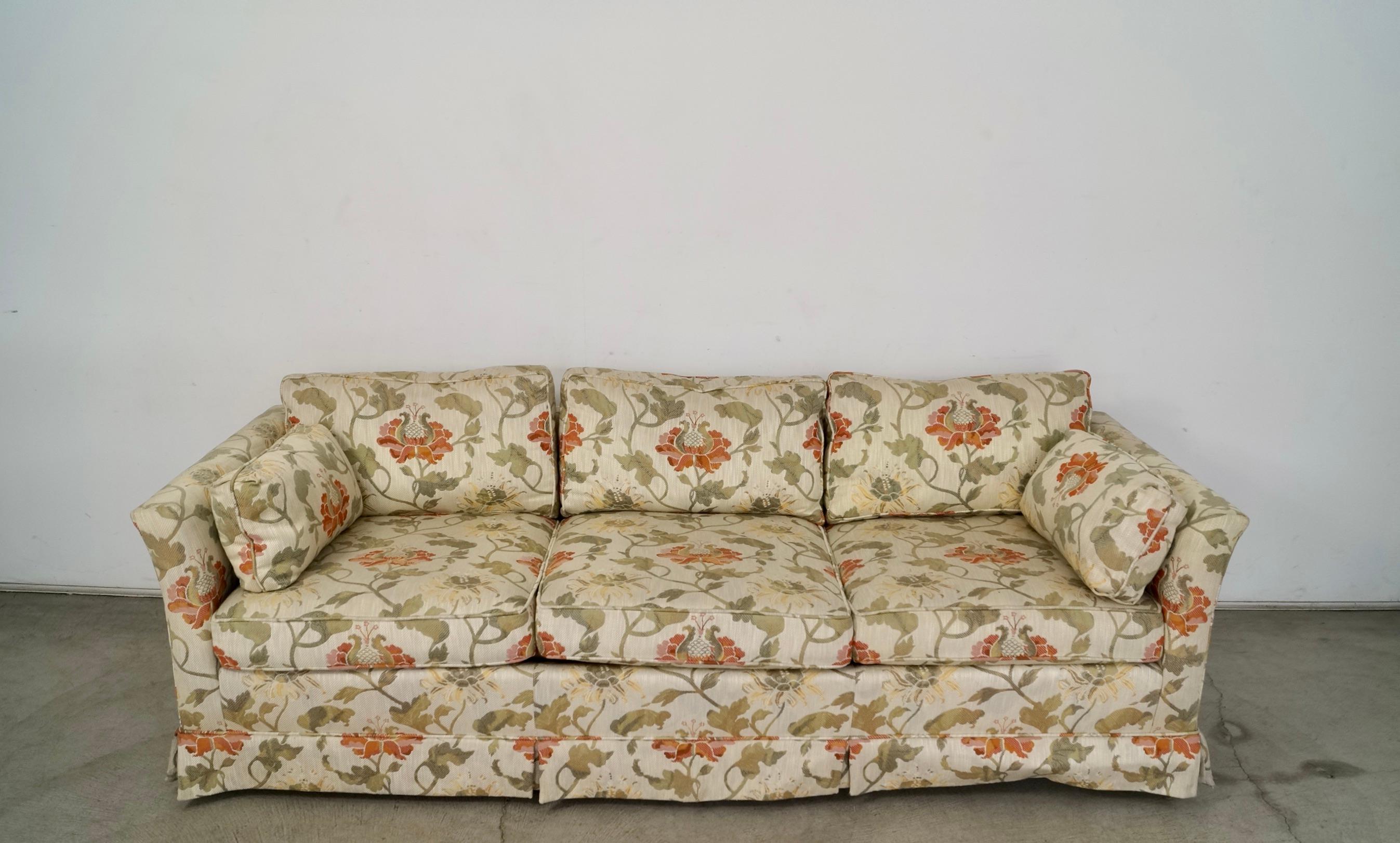 Vintage original Midcentury Modern couch for sale. Manufactured by Drexel, and made here in the US. It was manufactured in North Caroline in the 1970's, and is in incredible original condition. It's a really high-quality sofa with coil springs on