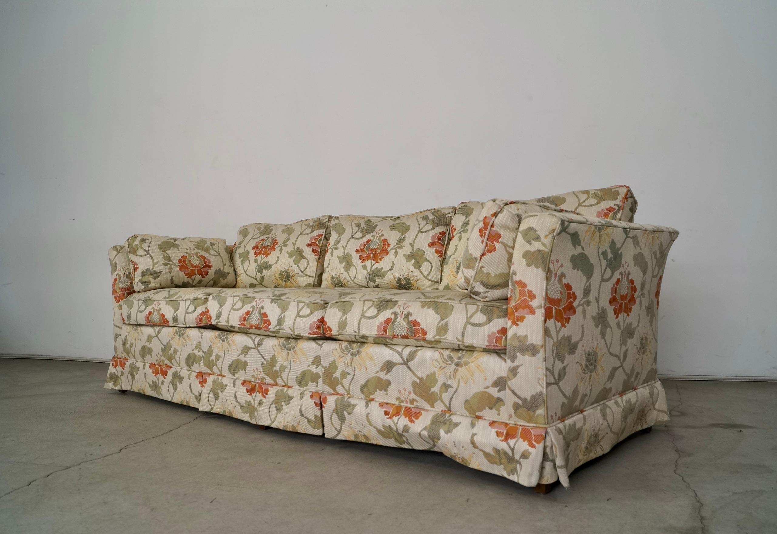 American 1970's Mid-Century Modern Tuxedo Sofa by Drexel
