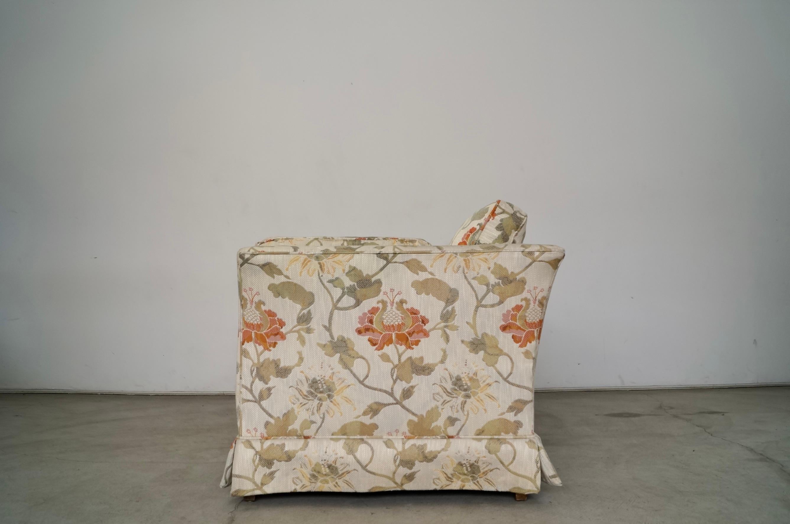 Fabric 1970's Mid-Century Modern Tuxedo Sofa by Drexel