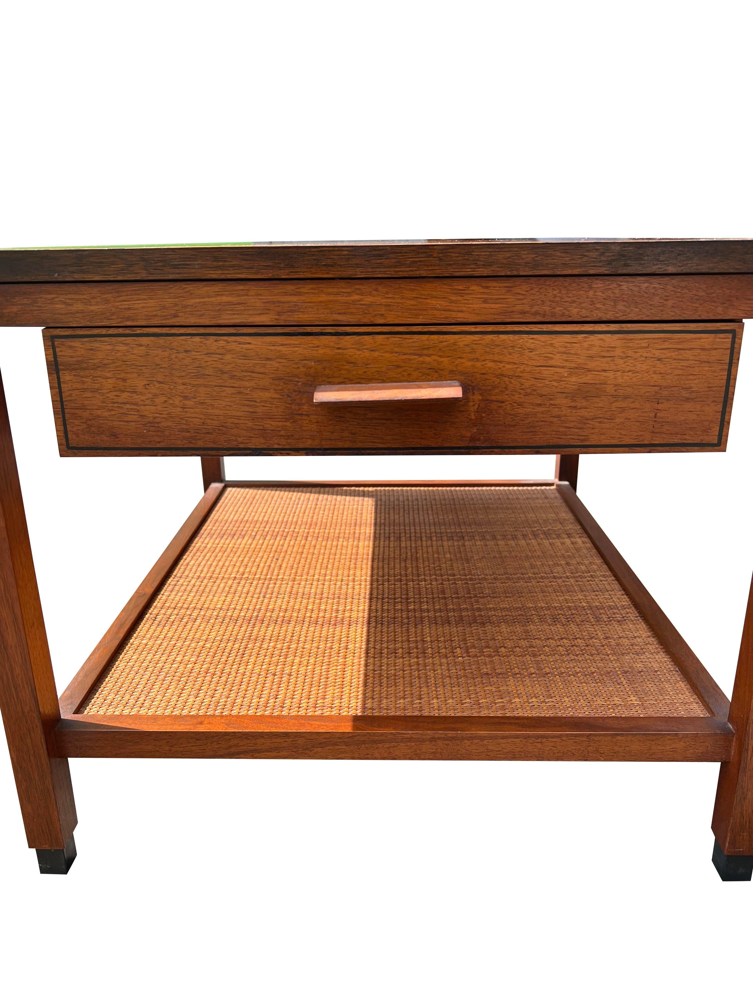 Fin du 20e siècle Table d'appoint vintage mi-siècle moderne avec canne, années 1970 en vente