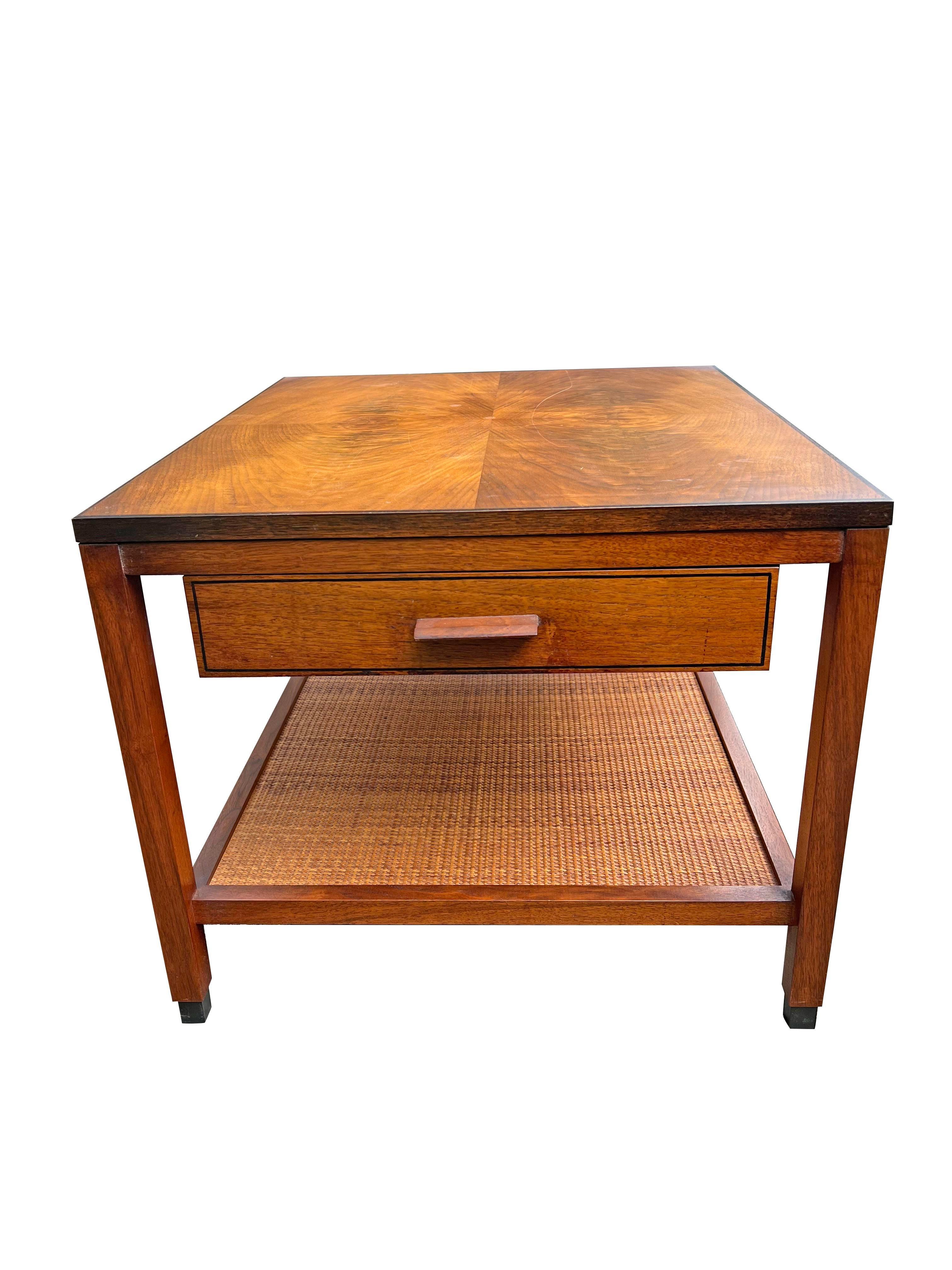 Table d'appoint vintage mi-siècle moderne avec canne, années 1970 en vente 2