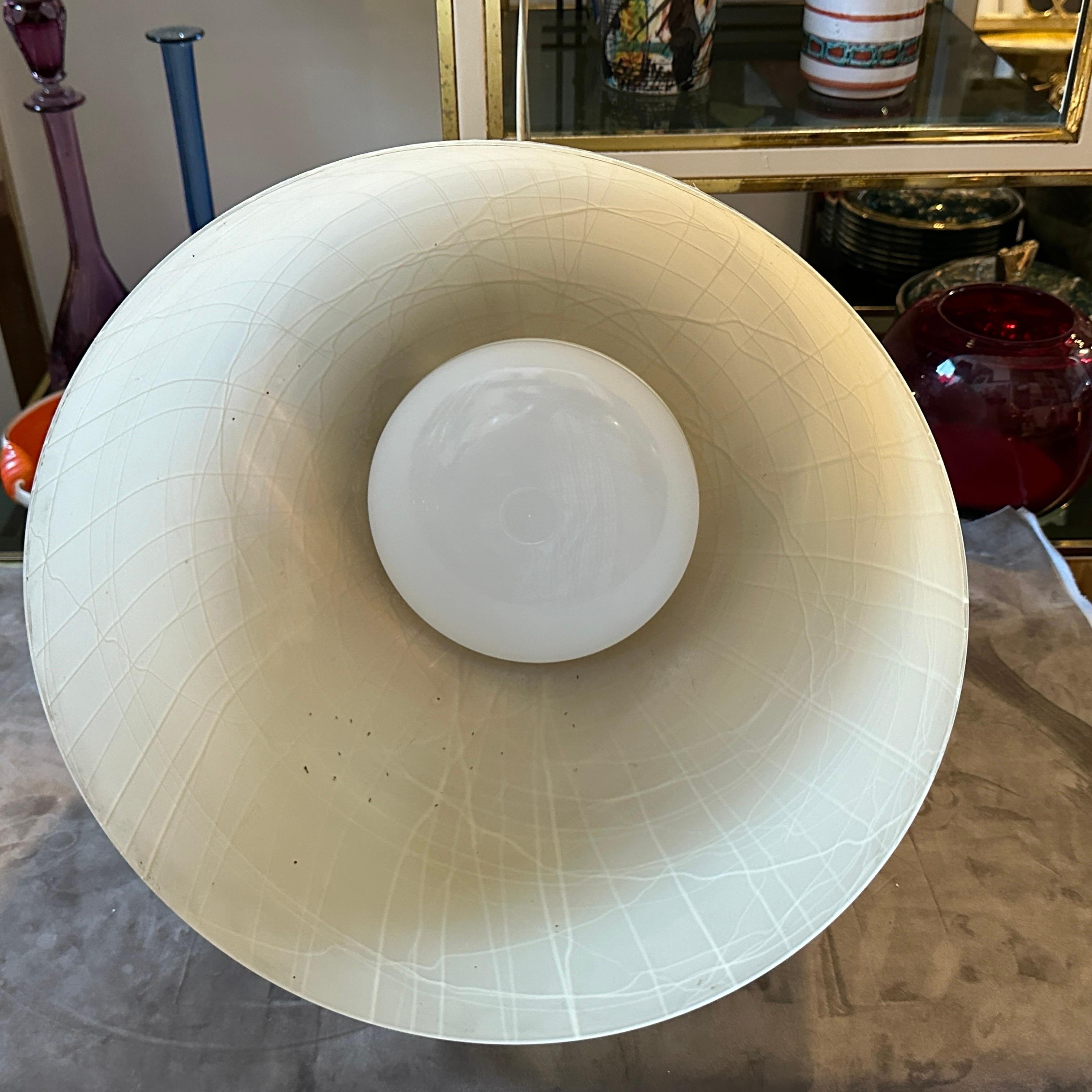 1970s Mid-Century Modern White Murano Glass Round Pendant by La Murrina For Sale 7