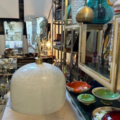 1970s Mid-Century Modern White Murano Glass Round Pendant by La Murrina