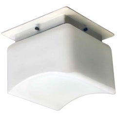 1970er Jahre Mid-Century Modern Weiße Opal-Einbauleuchte von Lumenform