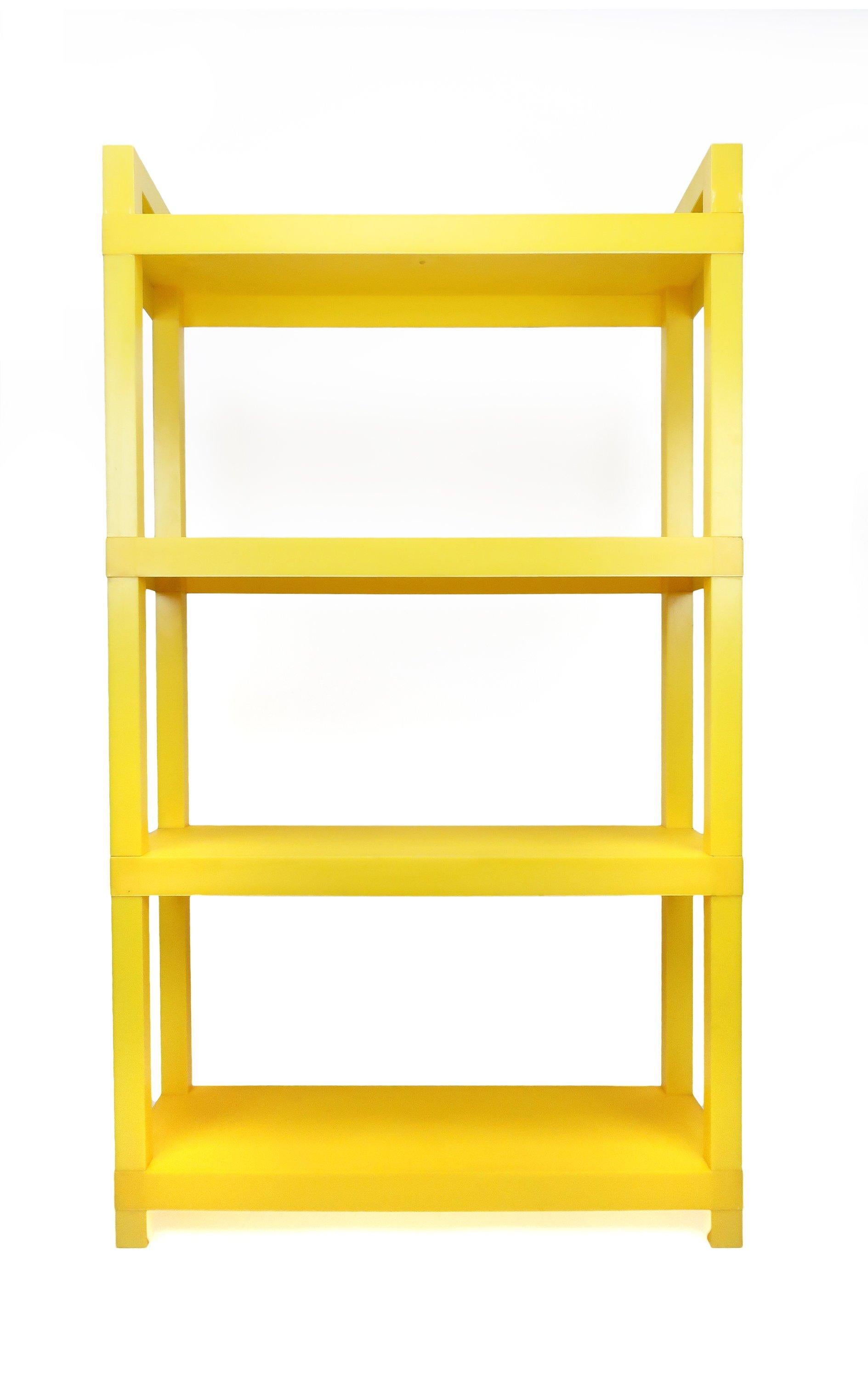 20th Century 1970s Mid-Century Modern Yellow and White Modular Shelving