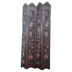 1970's Mid Century Neoclassical 4 Panel Room Dividing Screen - Carved Wood