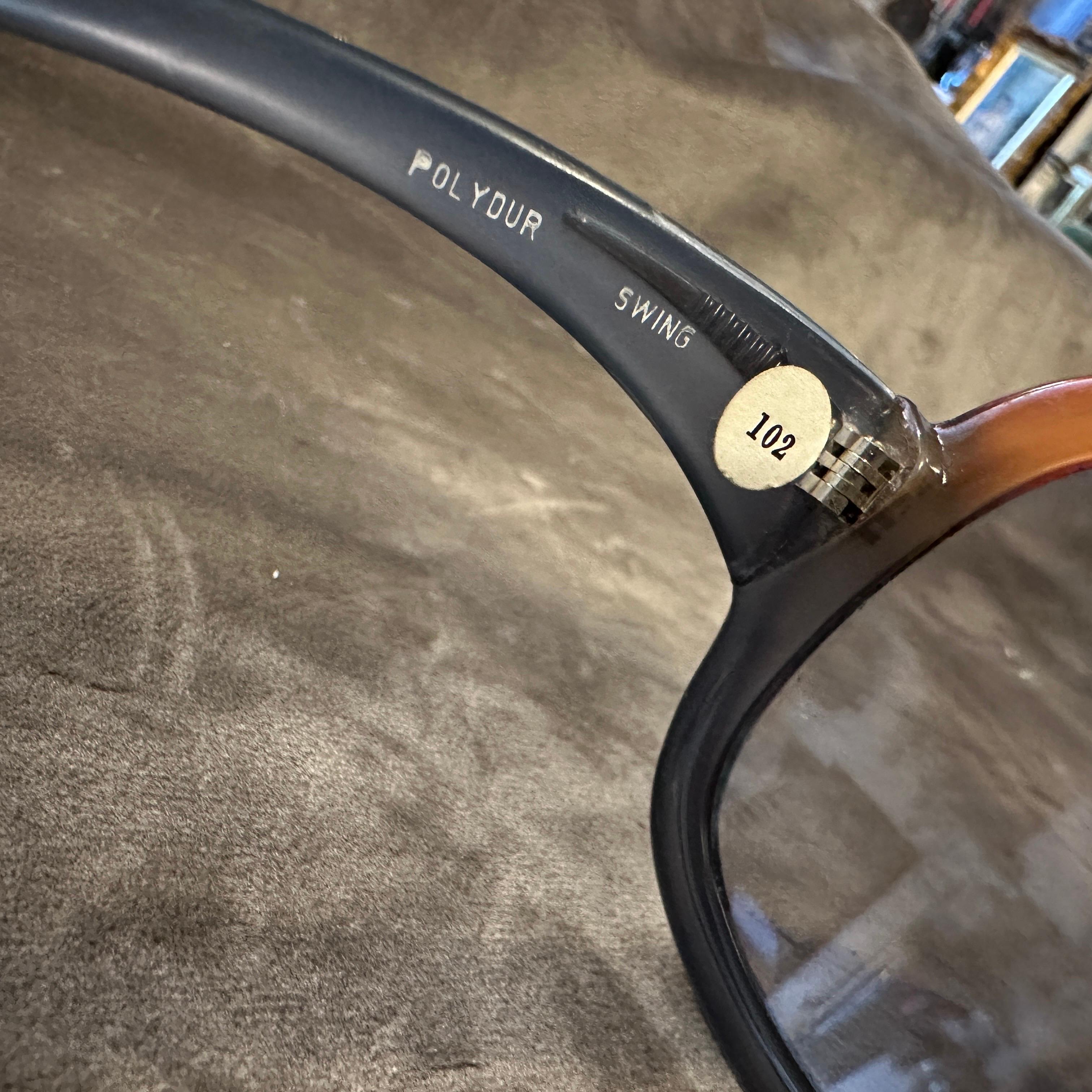 1970s Mid-Century Orange and Blue Oversized Sunglasses by Lozza For Sale 1