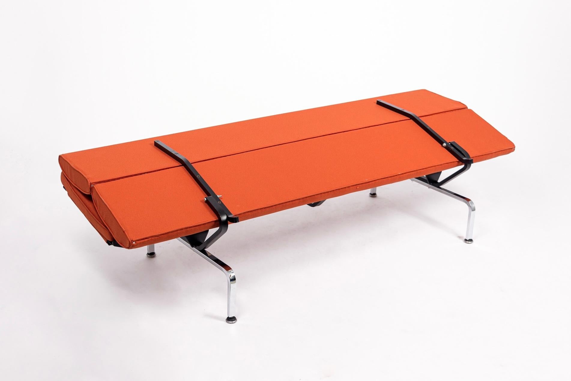 Late 20th Century 1970s Midcentury Orange Sofa Compact by Charles & Ray Eames for Herman Miller
